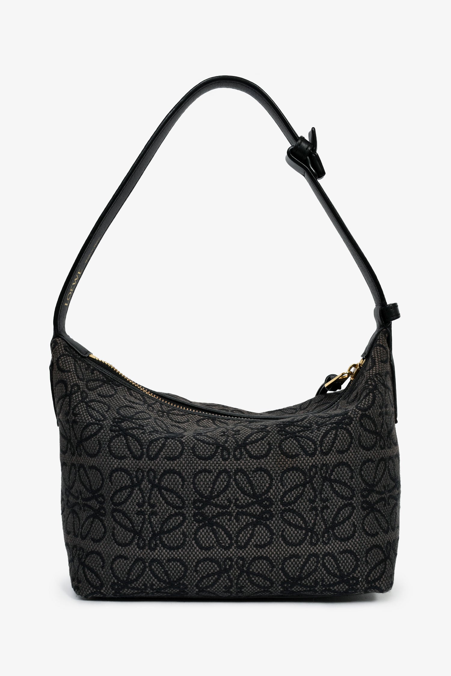 Loewe Blue/Grey Anagram Jacquard Canvas Small Cubi Shoulder Bag