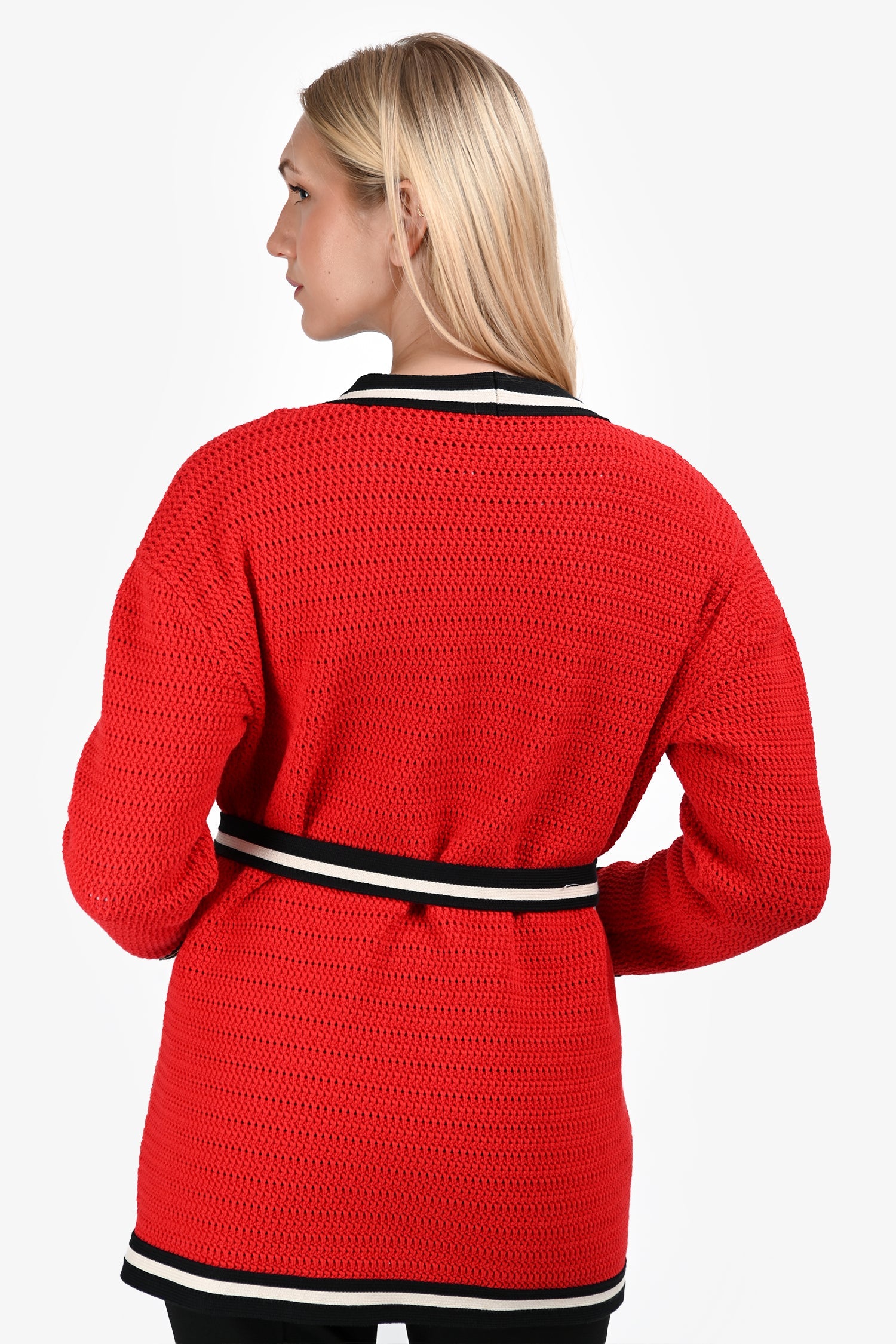 Gucci Red Trim Detail 3-Pocket igan Size XS
