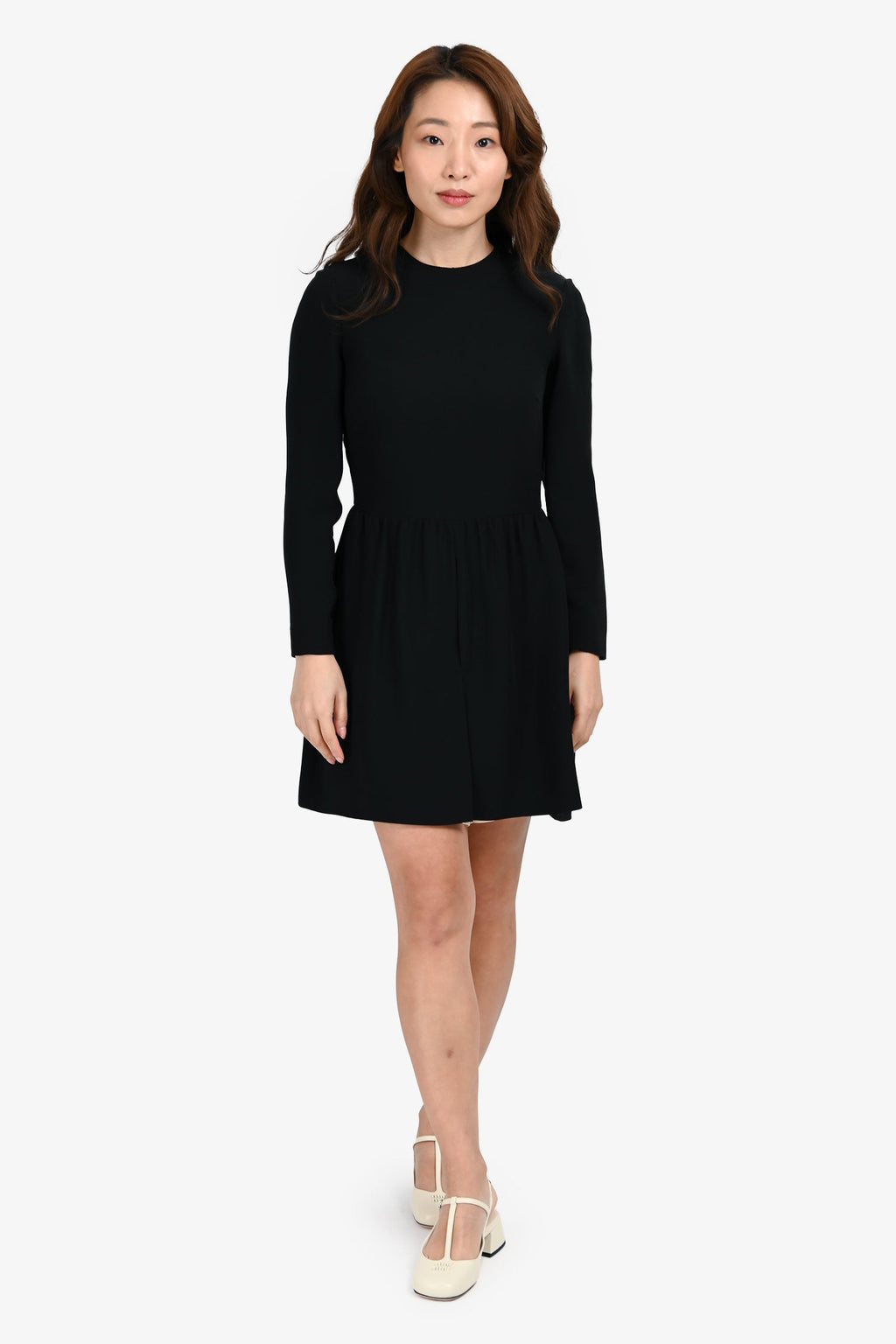 Valentino Black/White Silk Long Sleeves Romper Size 2