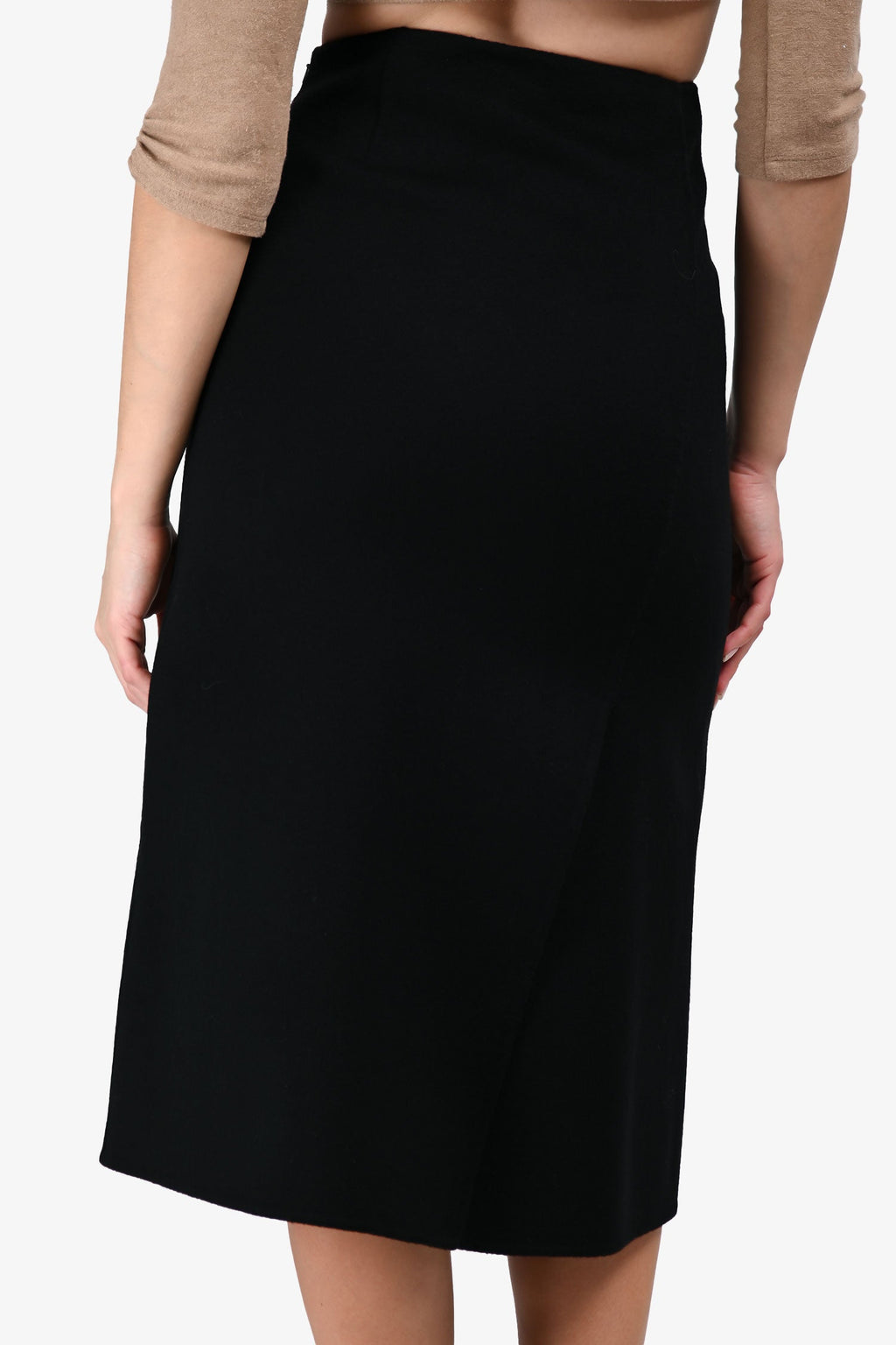 Theory Black Cashmere Midi Skirt Size 0