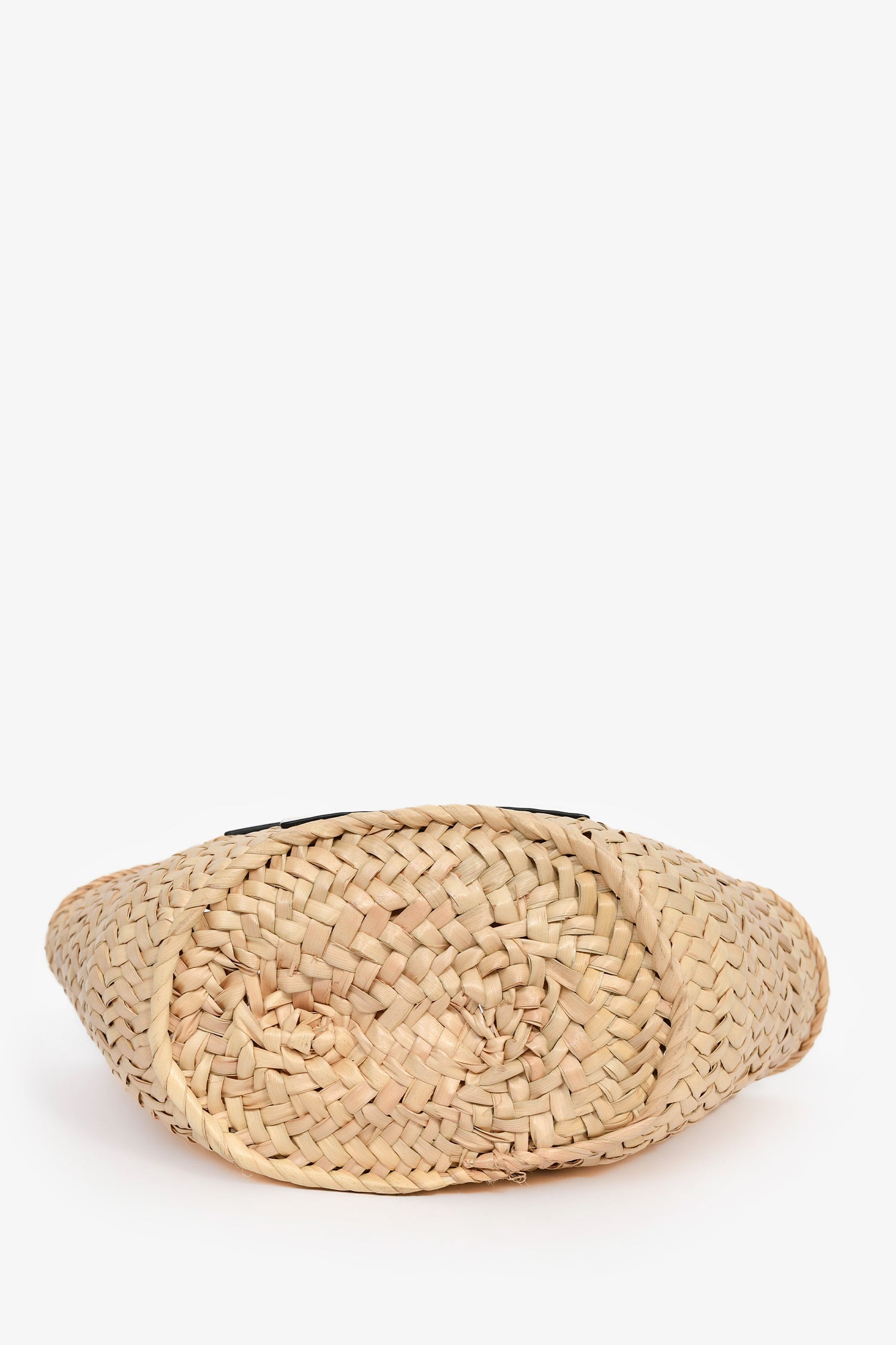 Loewe White Raffia Small Basket Tote Bag