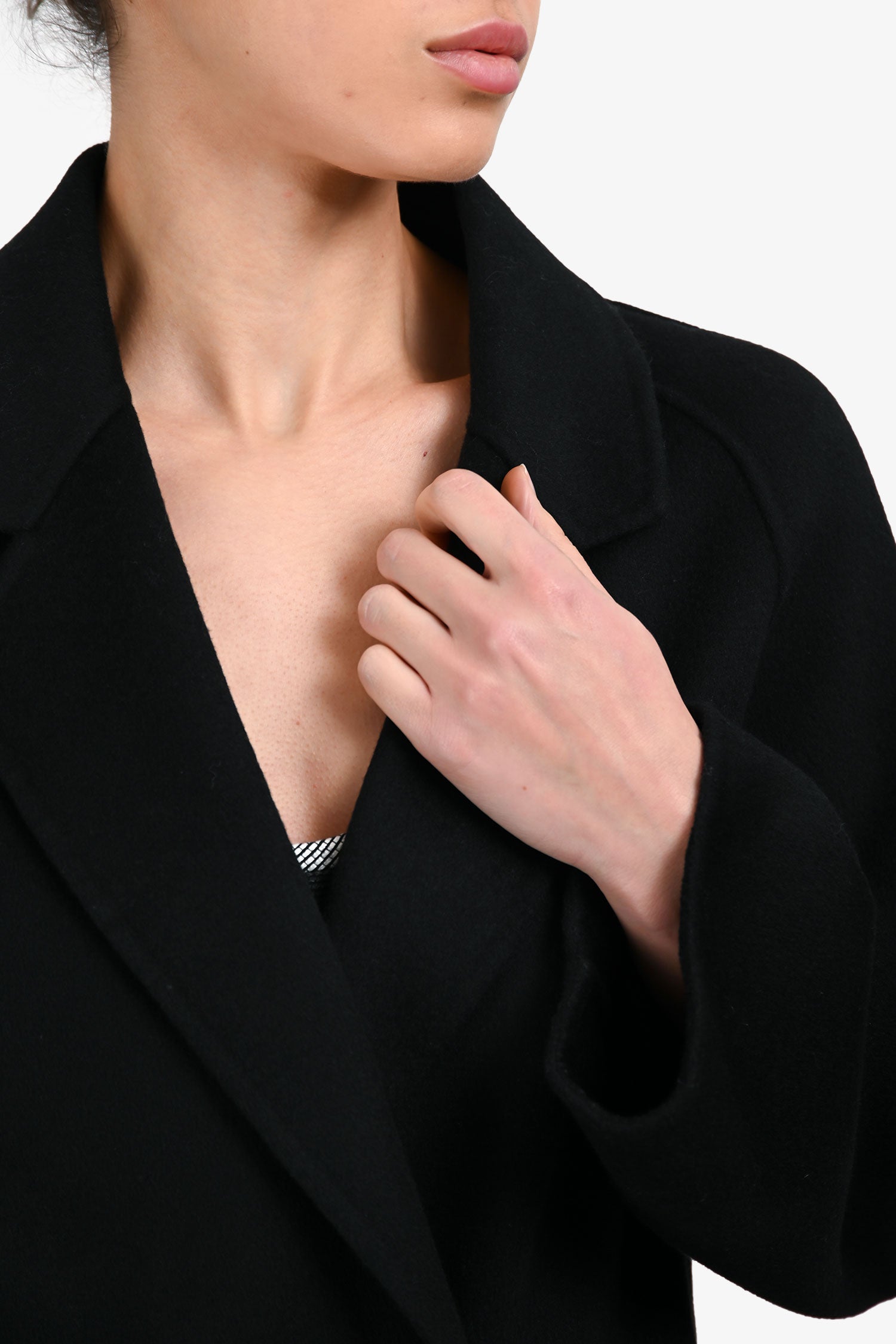 JWS Black Wool Double Breasted Coat Size S/M