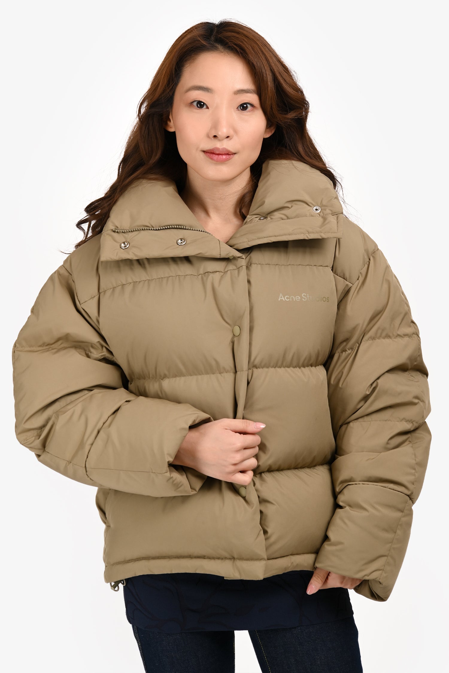 Acne Studios Green Recycled Down Puffer Jacket Size 34