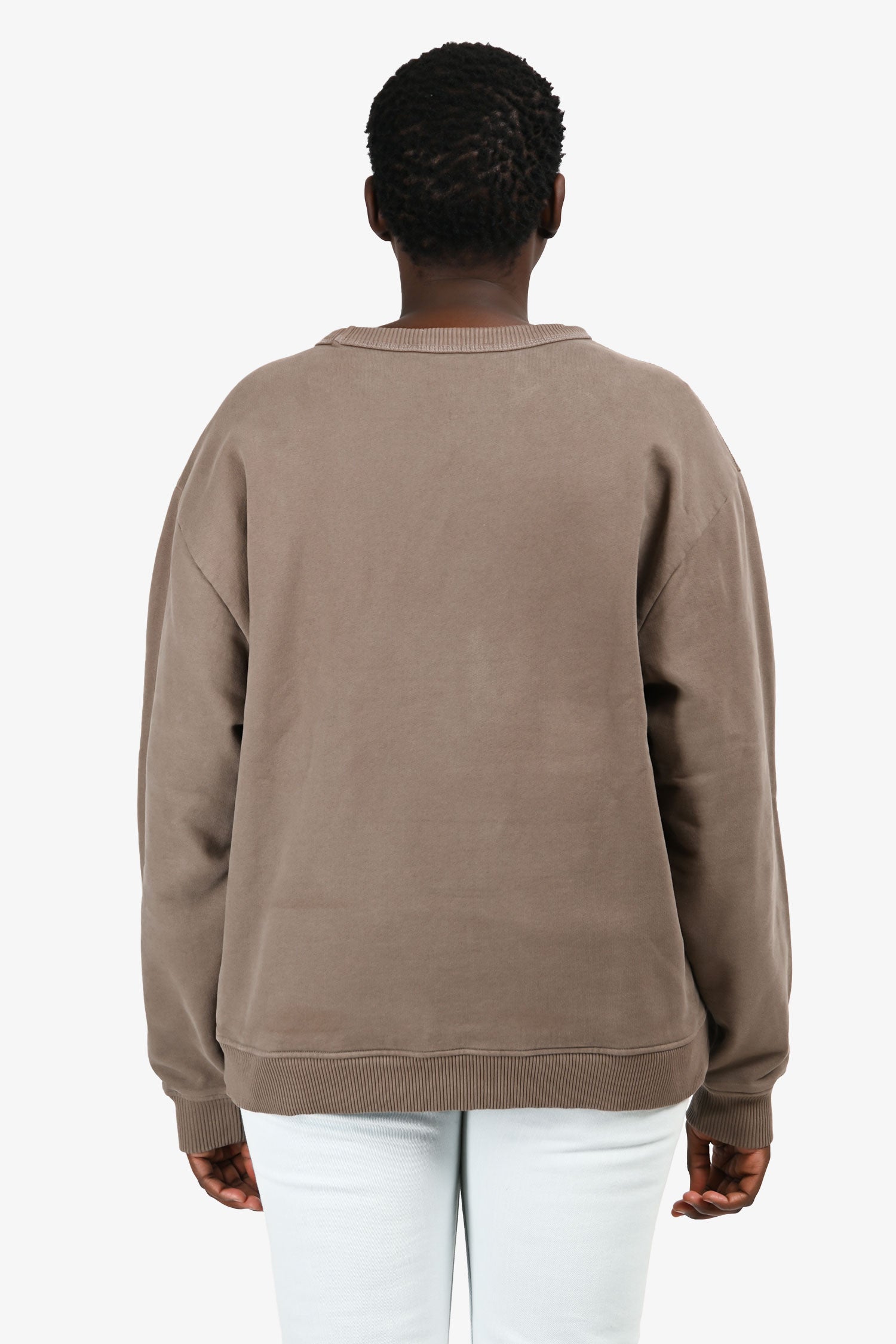 Acne Studios Brown Cotton Logo Crewneck Sweatshirt Size M