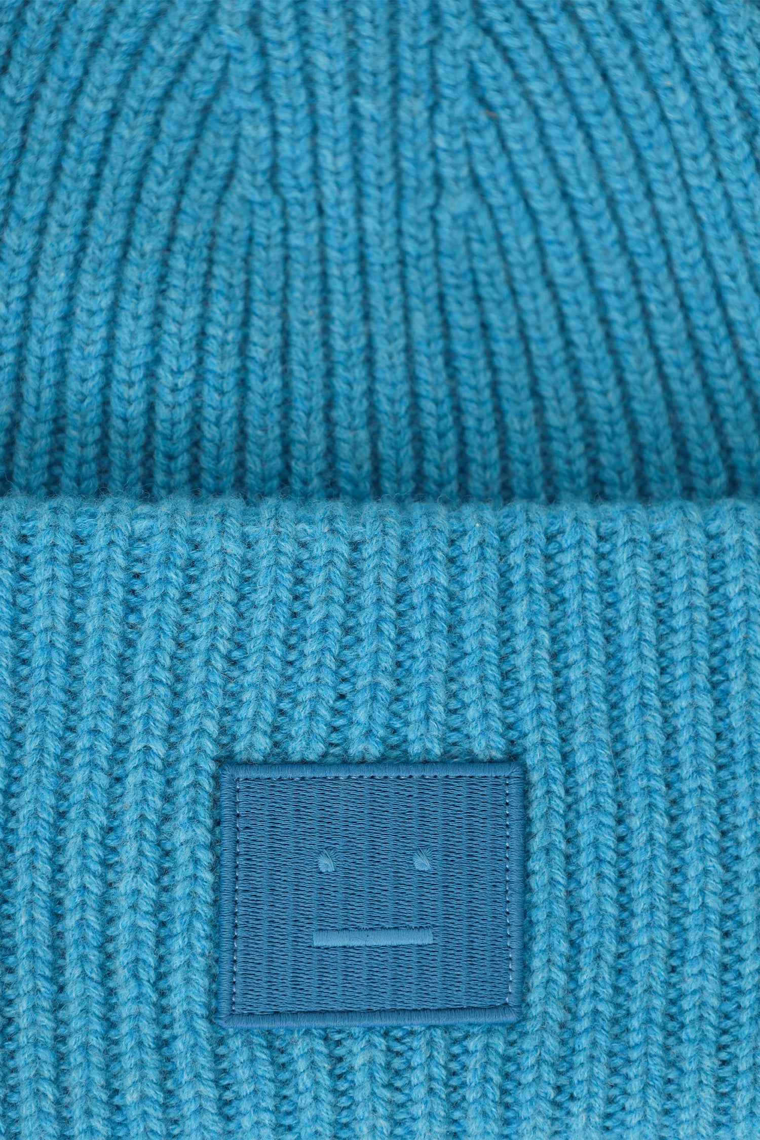Acne Studios Blue Face Logo Beanie