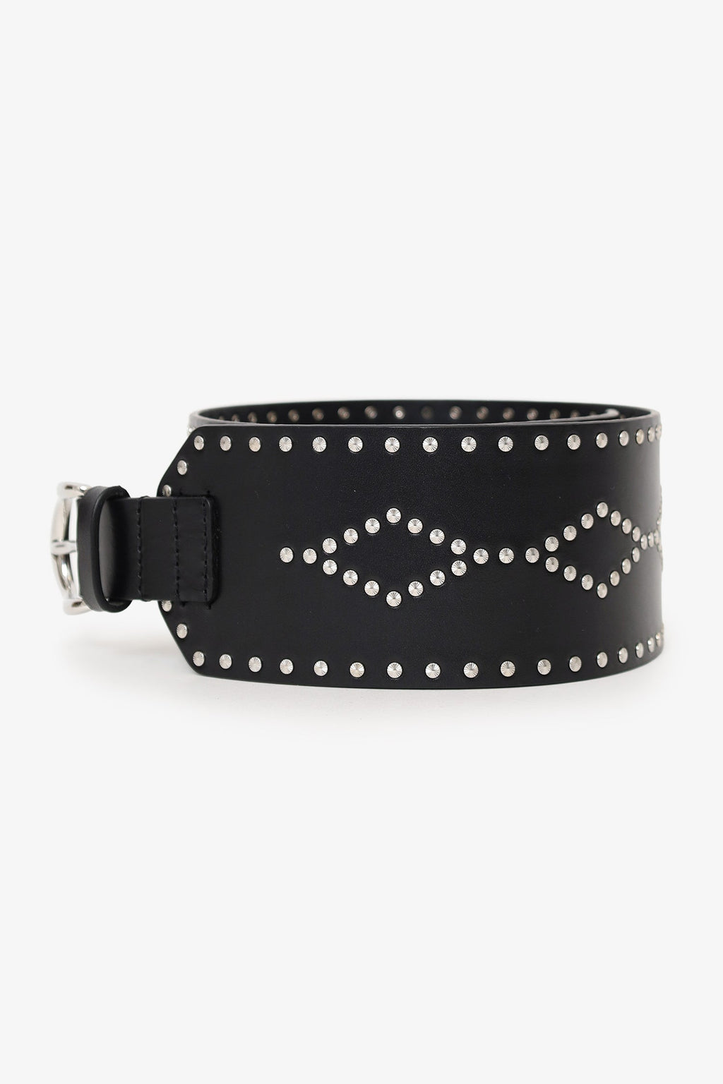 Isabel Marant Black Leather Studded Lucie Belt