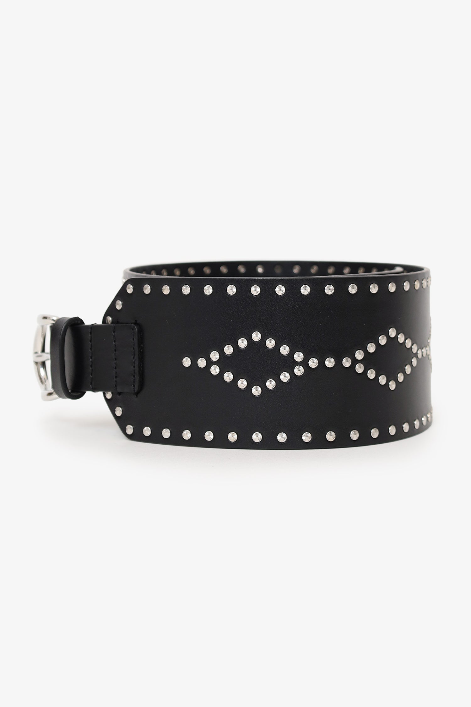 Isabel Marant Black Leather Studded Lucie Belt