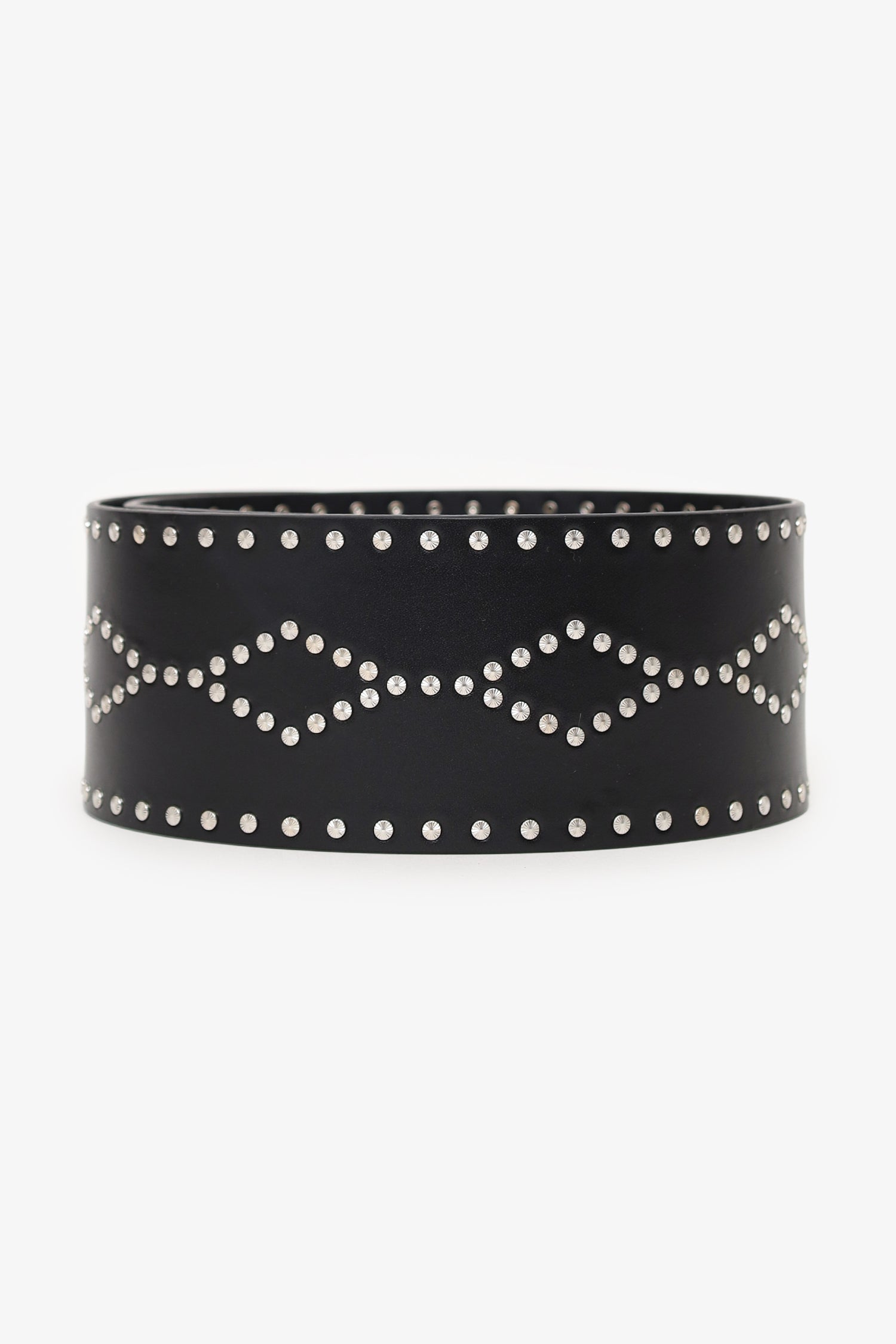 Isabel Marant Black Leather Studded Lucie Belt