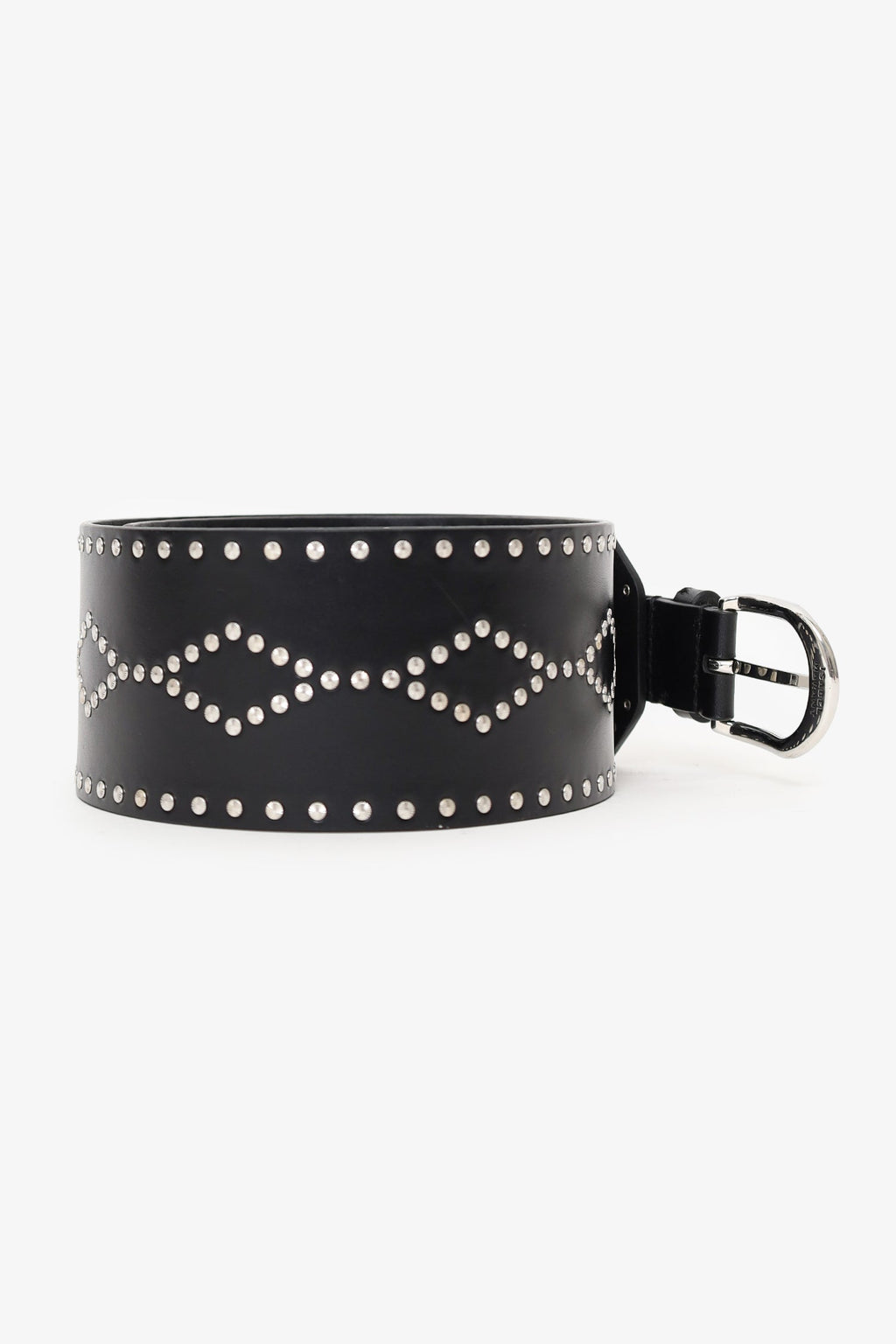 Isabel Marant Black Leather Studded Lucie Belt