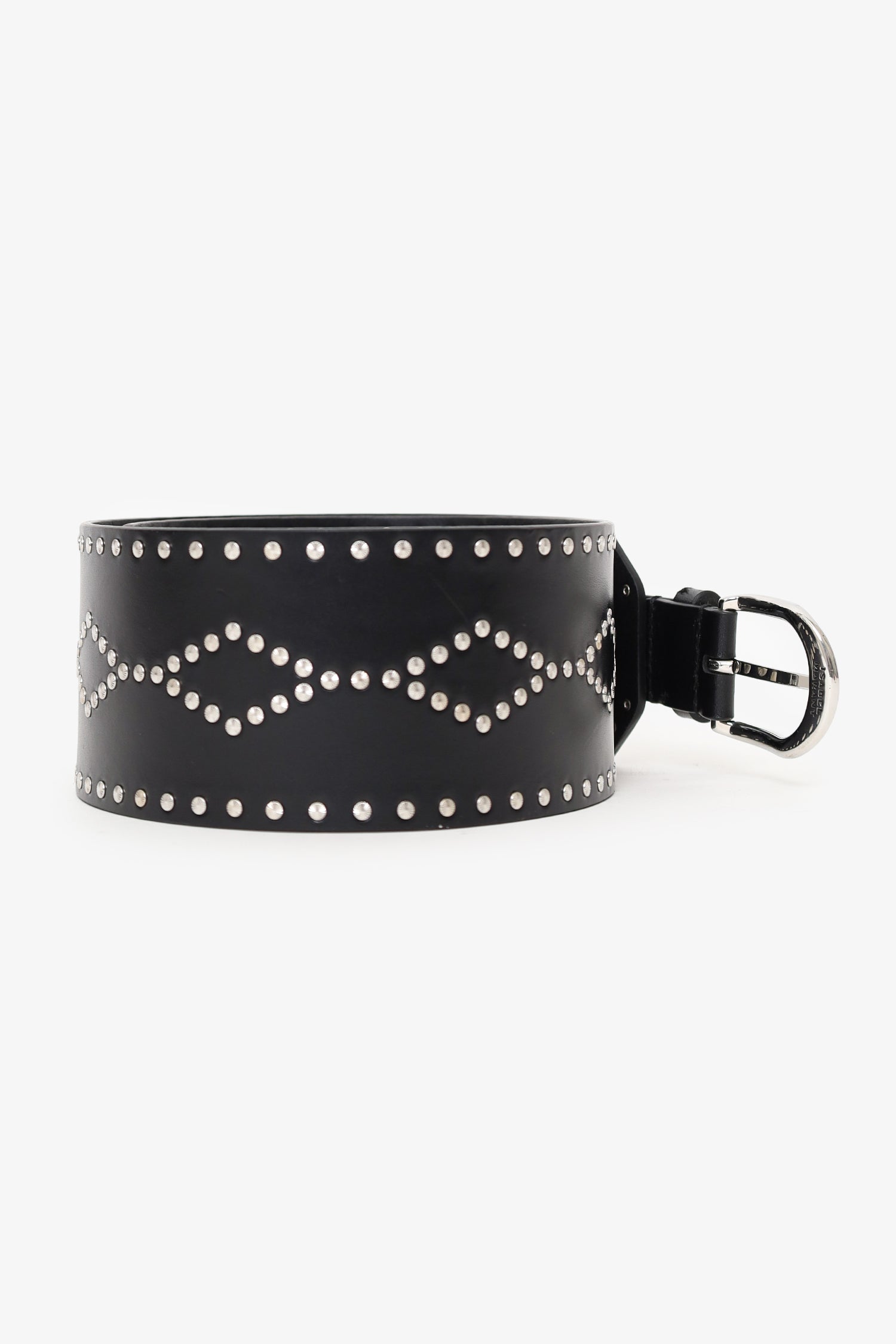 Isabel Marant Black Leather Studded Lucie Belt