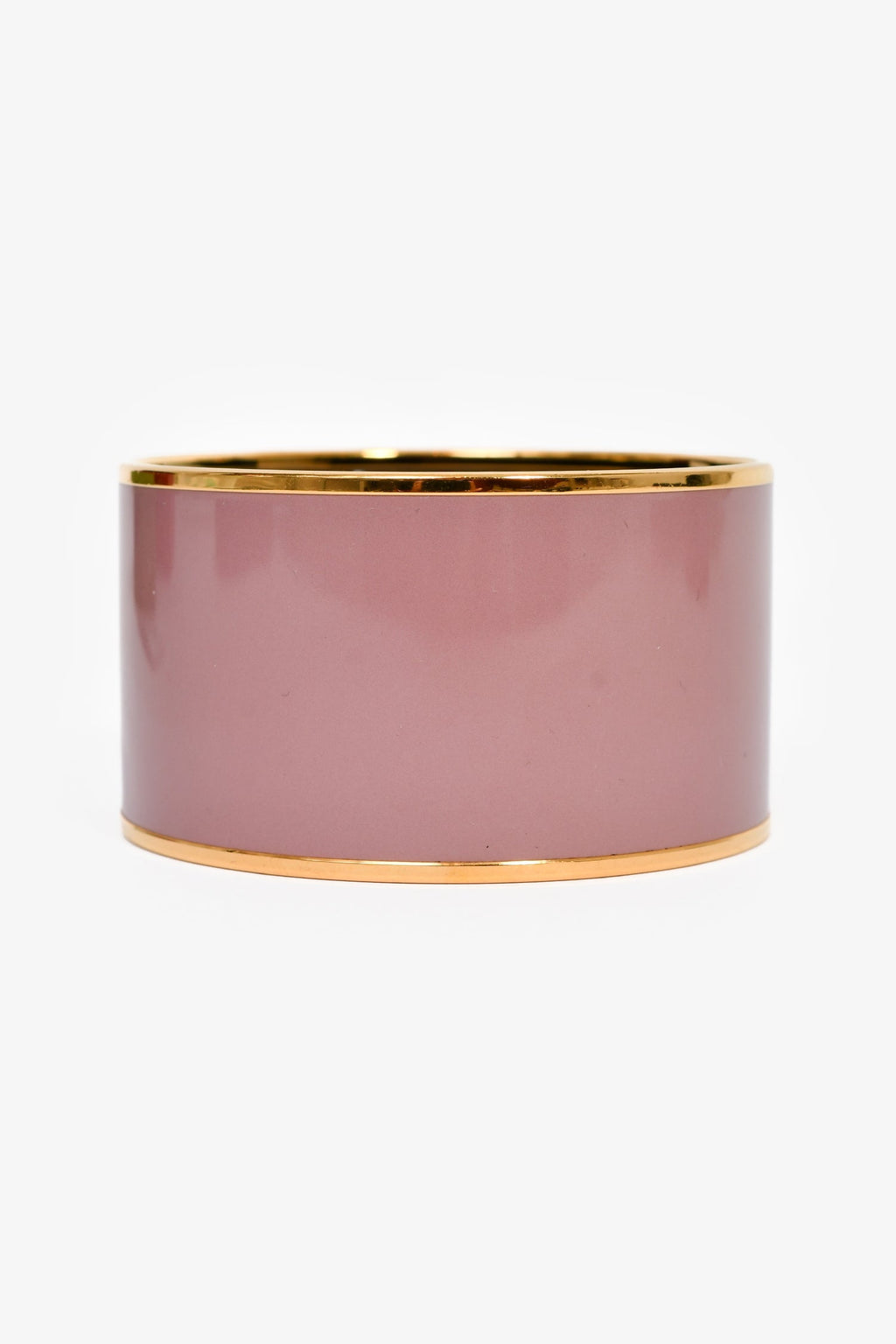 Hermès Mauve/Gold Toned Enamel Extra Wide Bangle