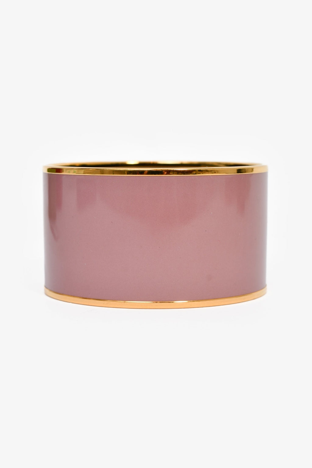 Hermès Mauve/Gold Toned Enamel Extra Wide Bangle