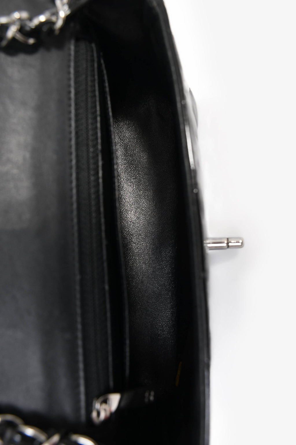 Pre-Loved Chanel™ 2014 Black Quilted Patent Leather Mini Flap