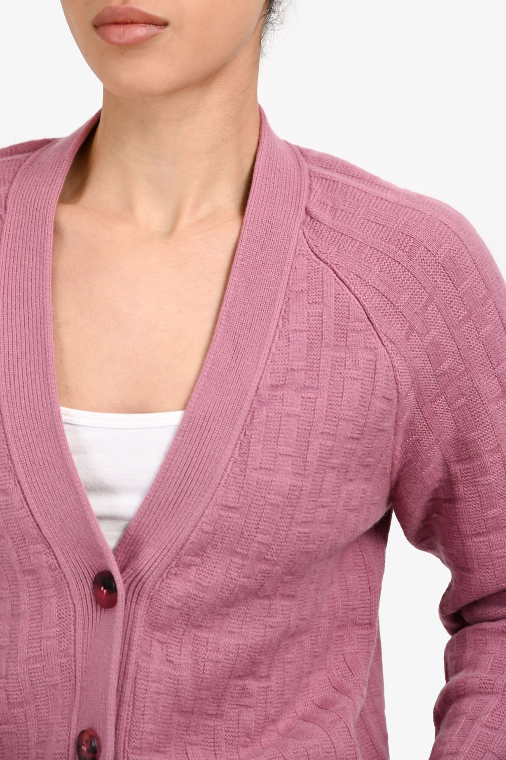 Hermès Mauve Purple Wool H Knit igan Size 34