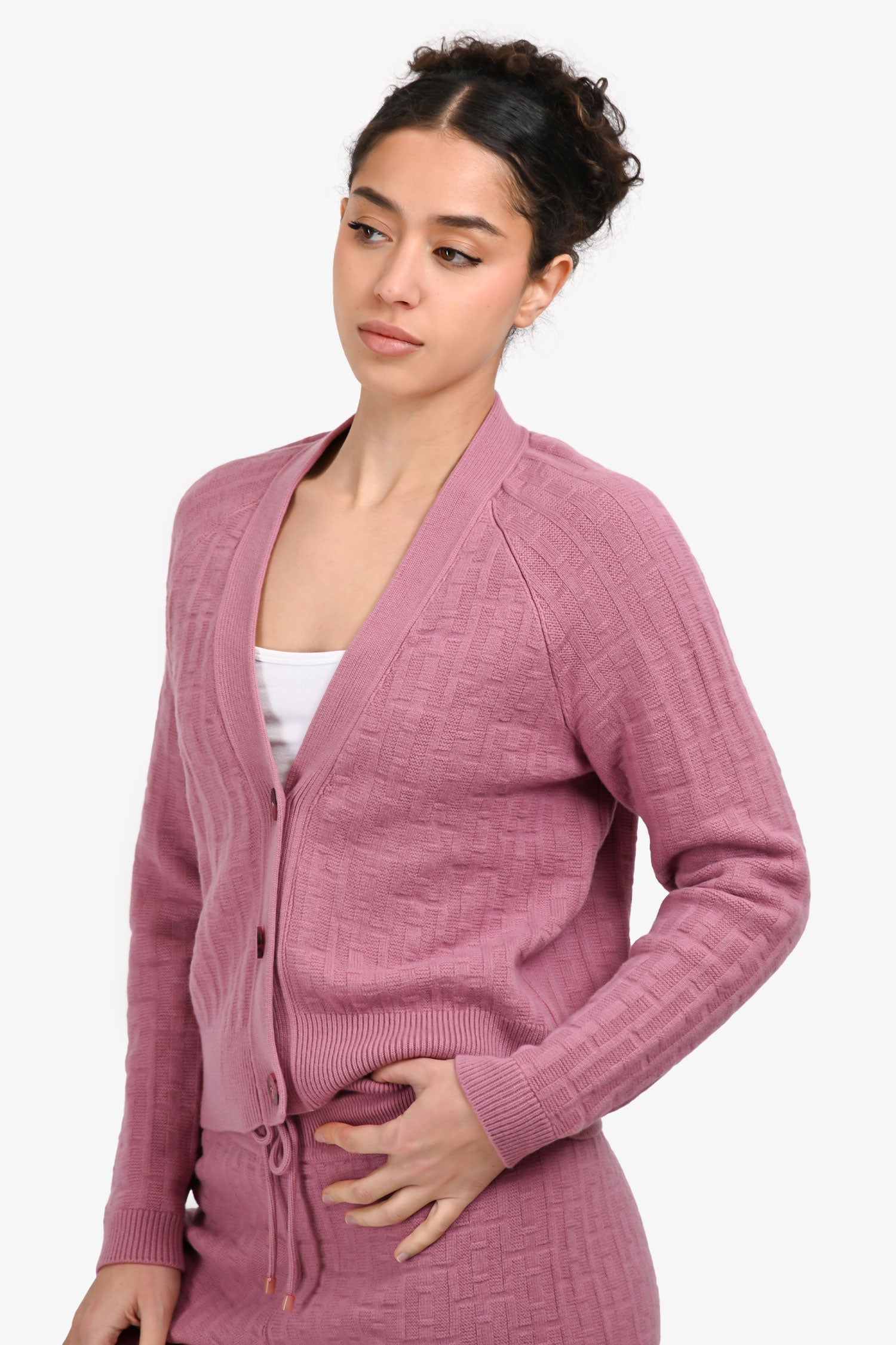 Hermès Mauve Purple Wool H Knit igan Size 34