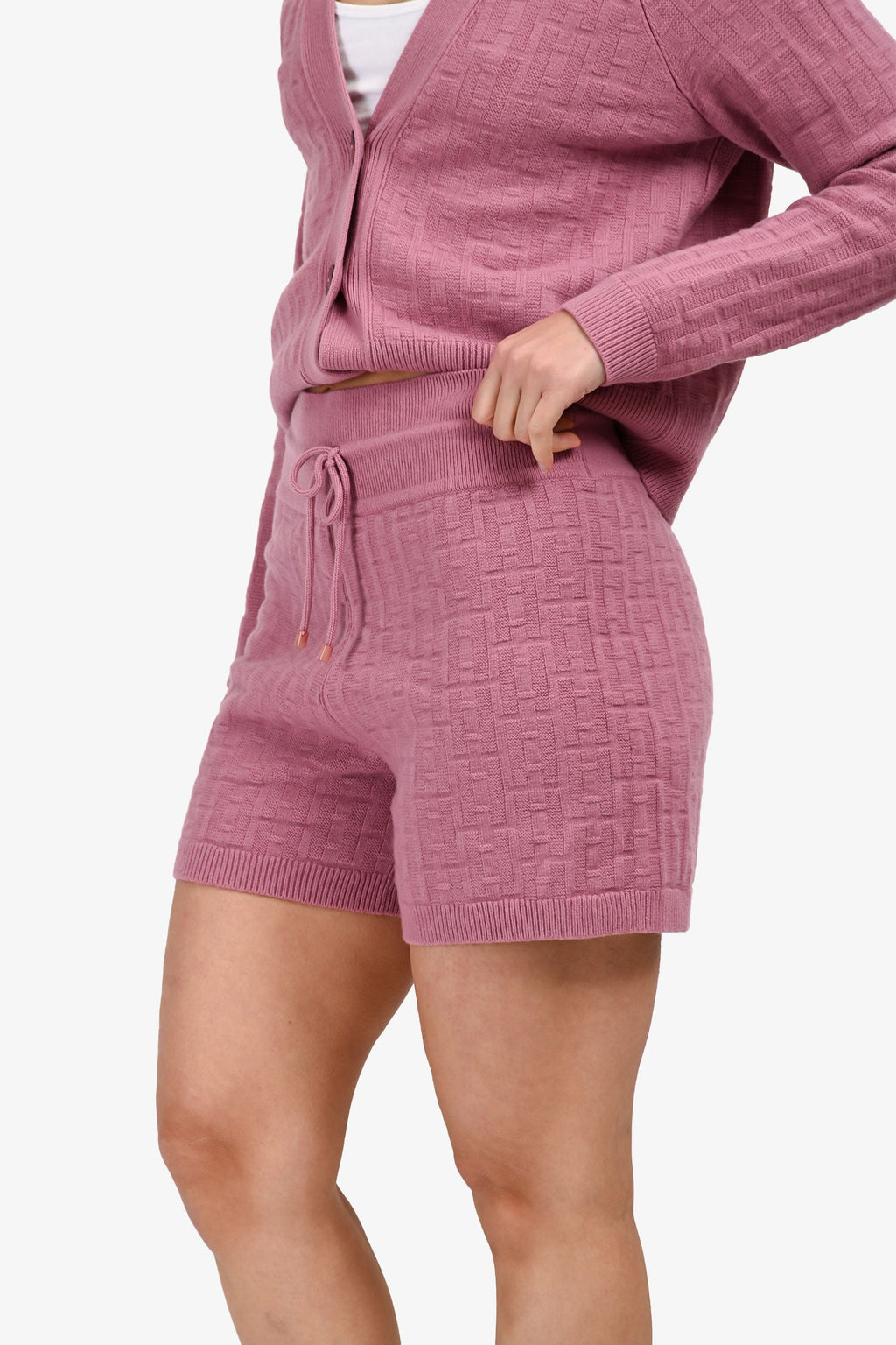 Hermès Mauve Purple Wool H Knit Shorts Size 42