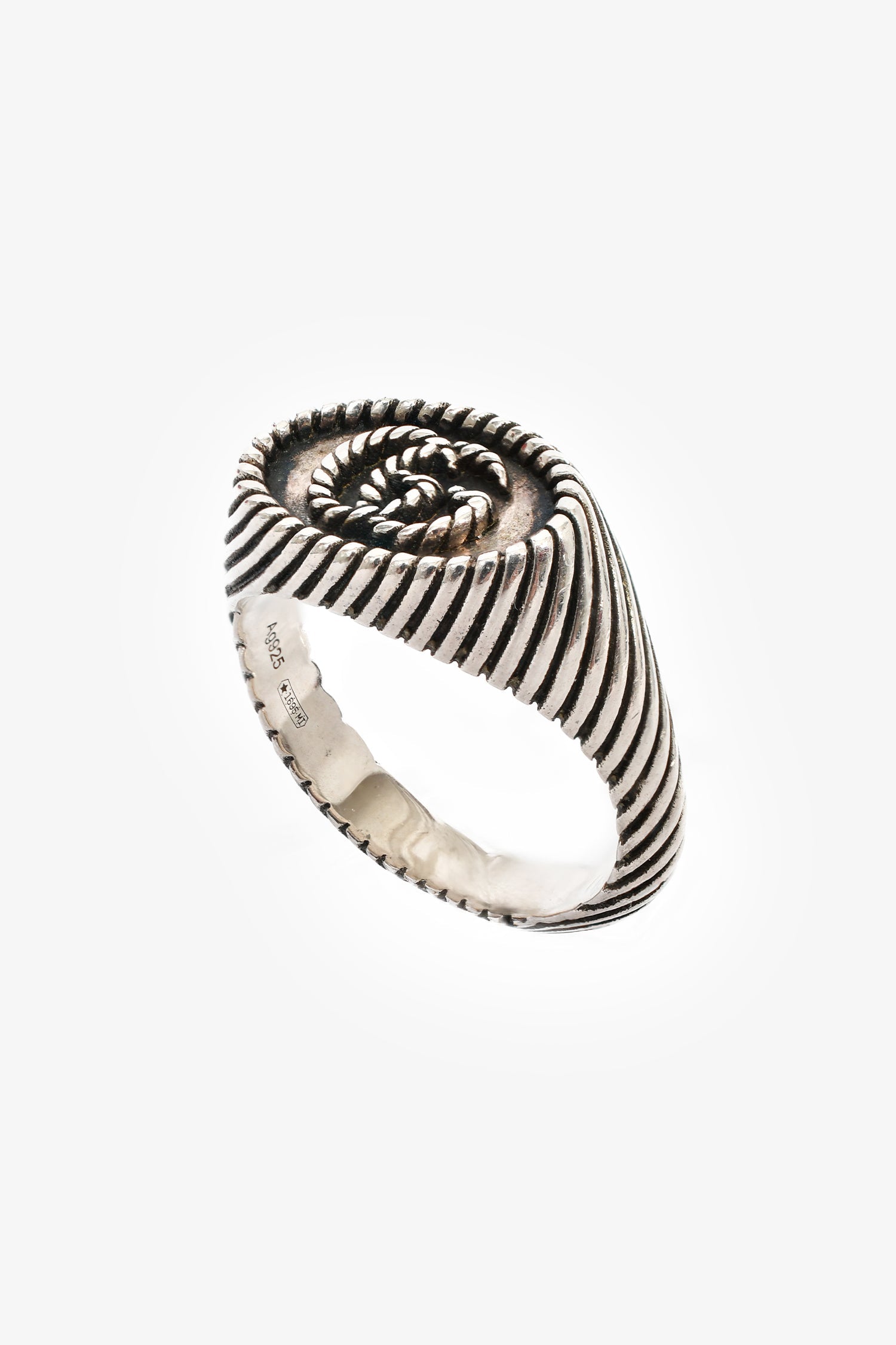 Gucci Sterling Silver GG Marmont Signet Ring Size 9