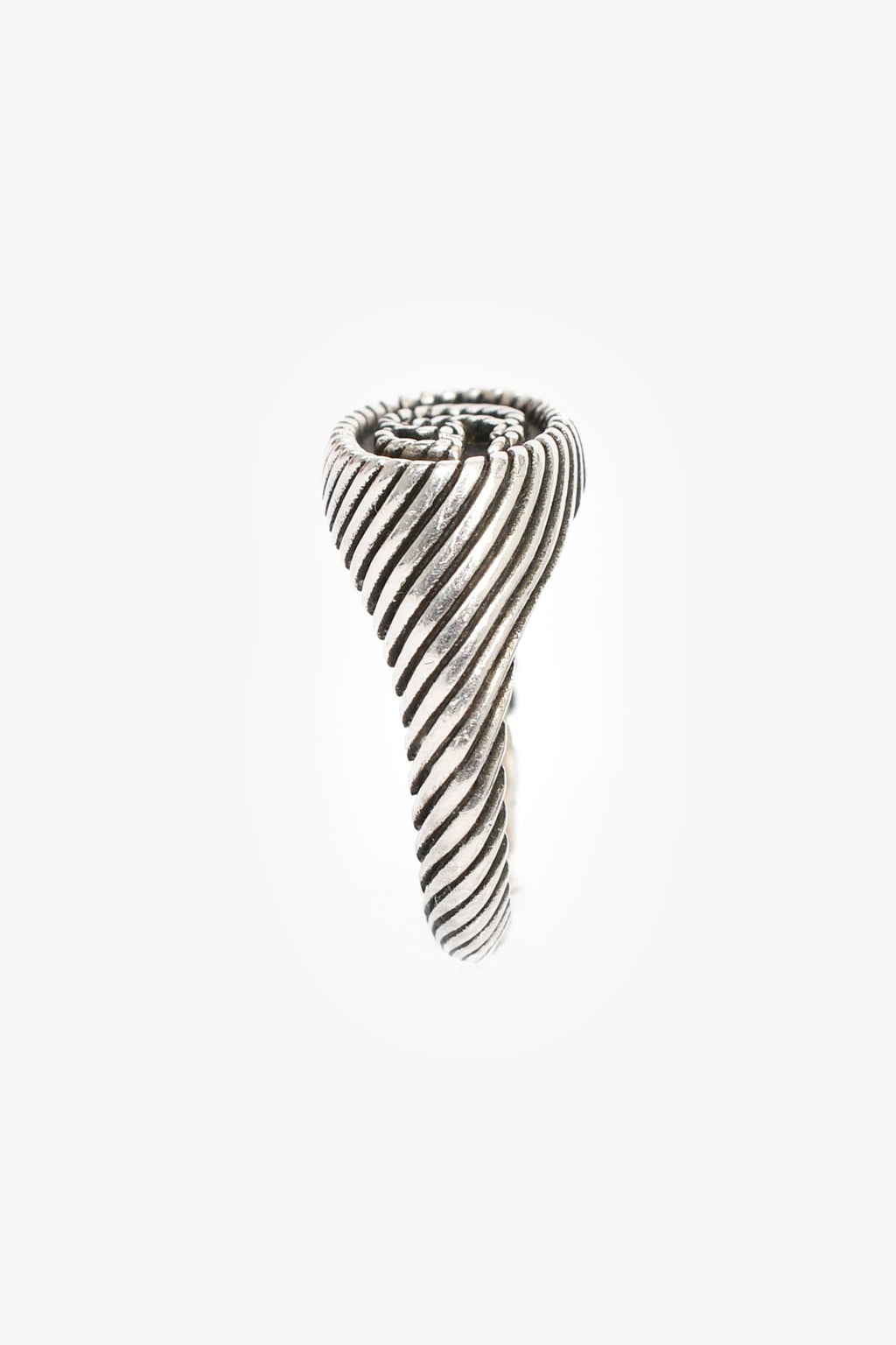 Gucci Sterling Silver GG Marmont Signet Ring Size 9