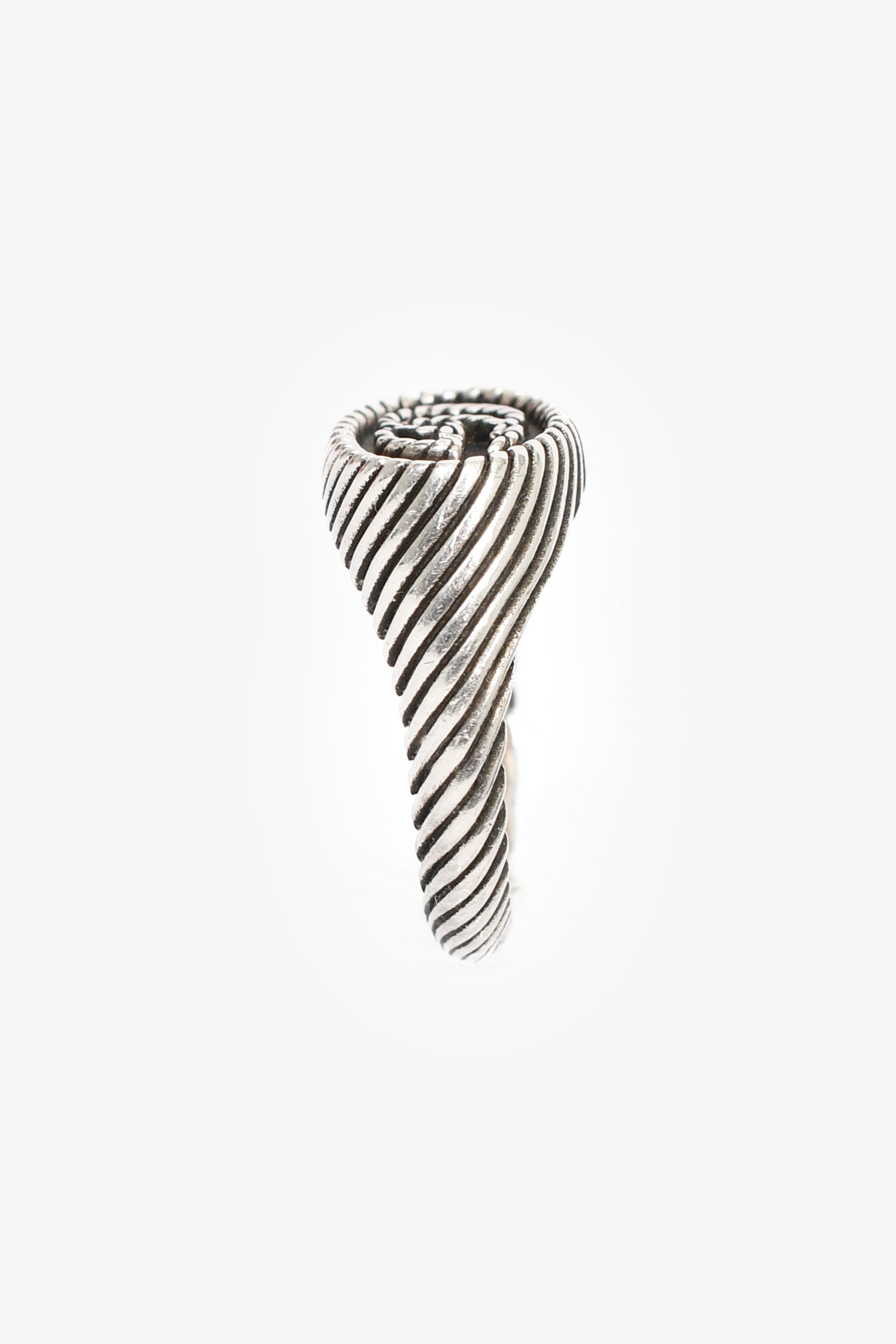 Gucci Sterling Silver GG Marmont Signet Ring Size 9