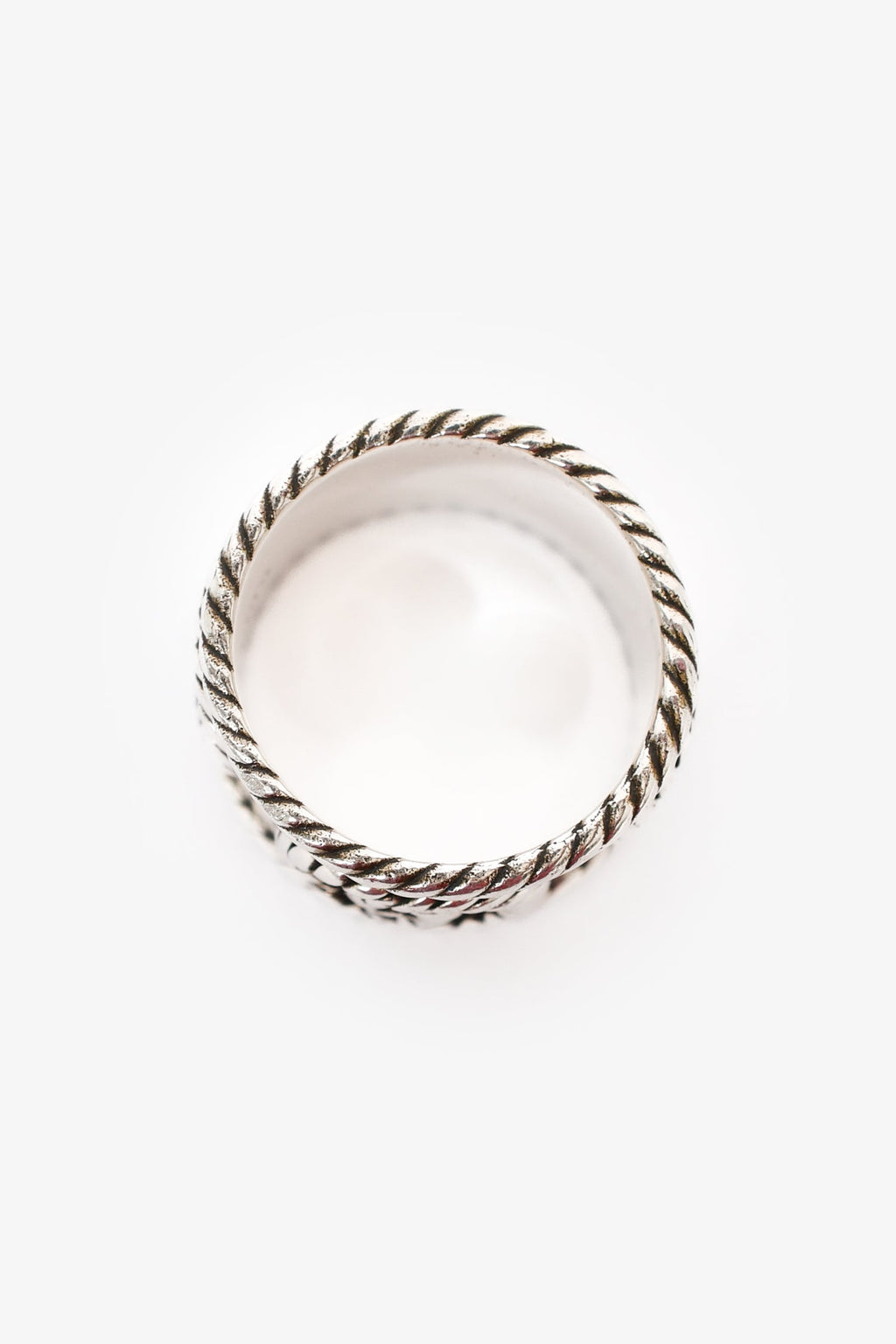 Gucci Sterling Silver GG Marmont Wide Ring Size 10