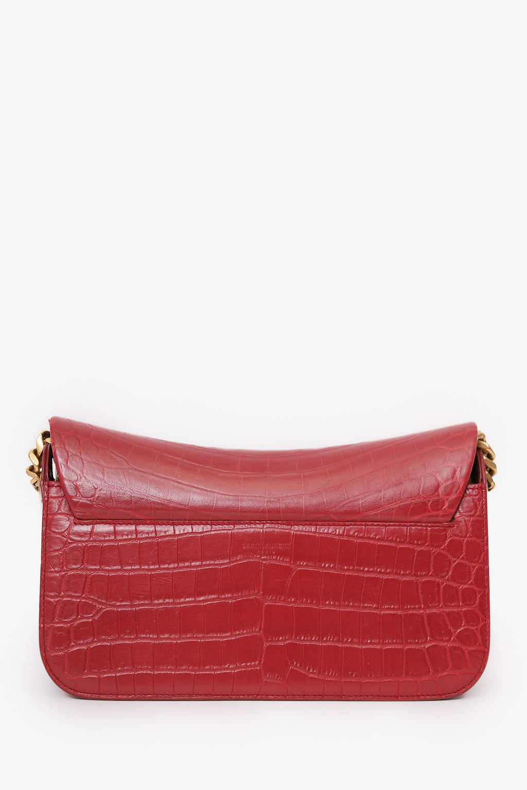 Saint Laurent Red Embossed Elise Shoulder Bag