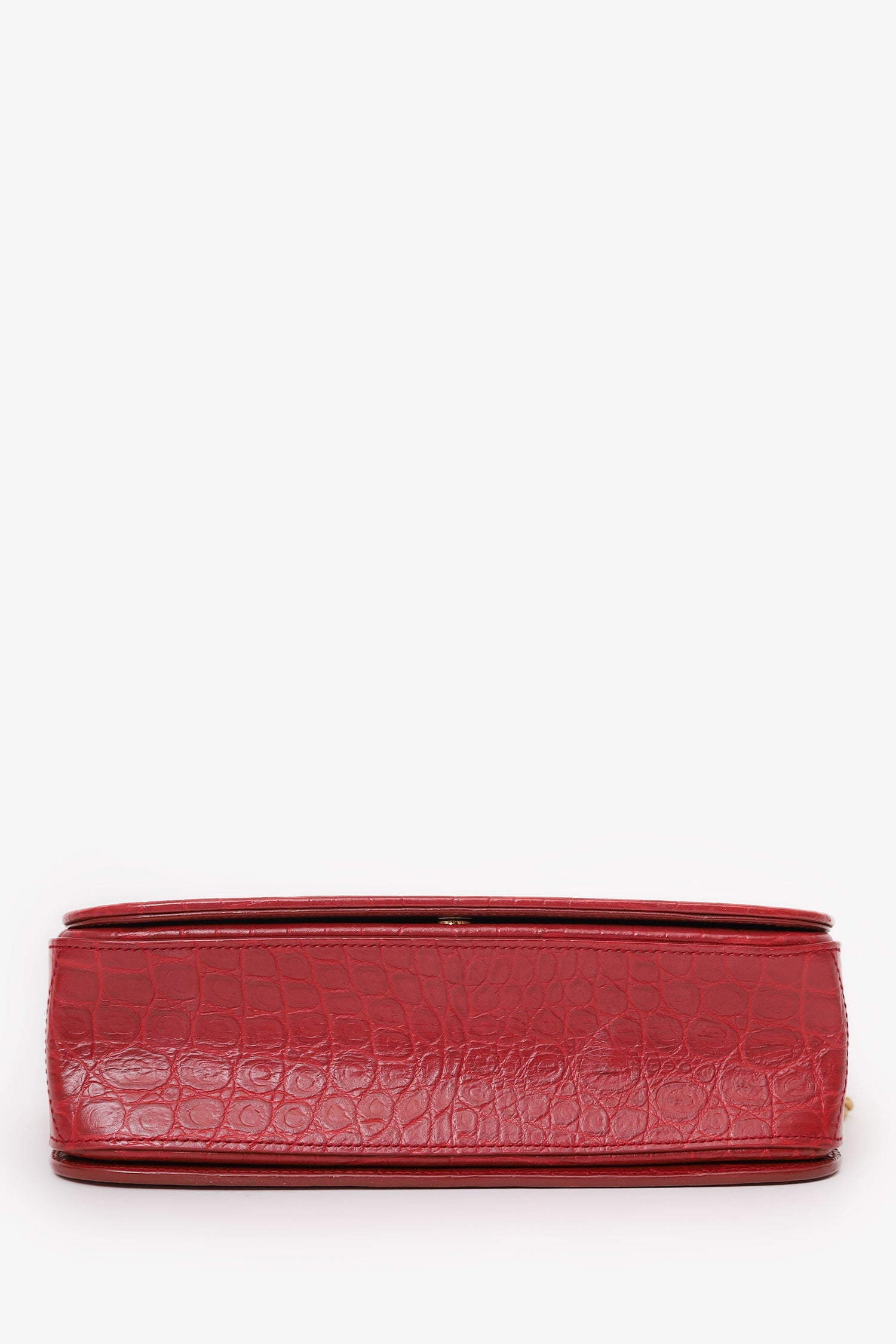 Saint Laurent Red Embossed Elise Shoulder Bag