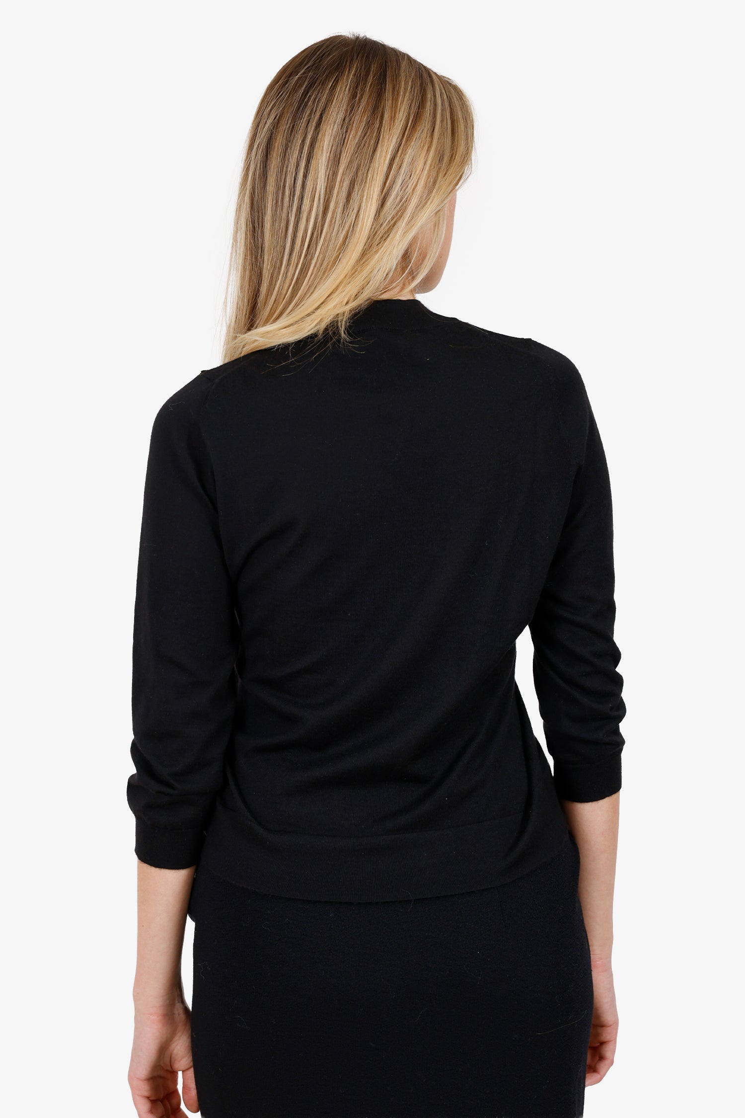 Marlowe Black Cashmere/Silk Mock Neck Top Size M