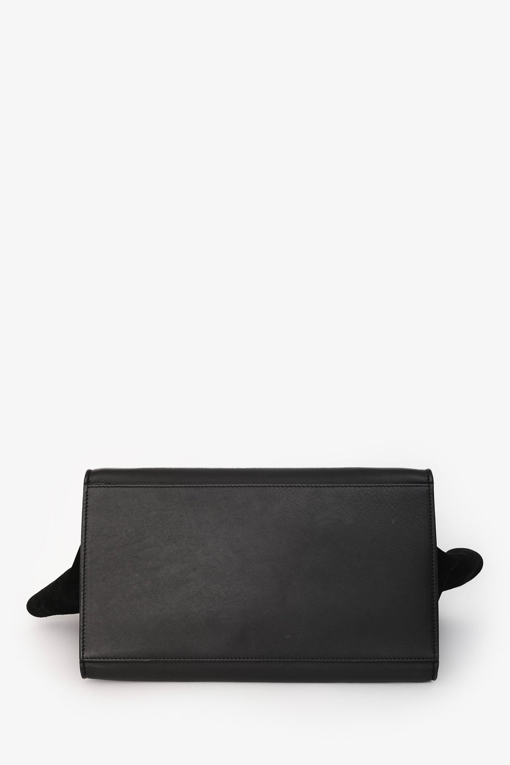 Celine 2011 Black Croc Embossed Leather Medium Trapeze Shoulder Bag