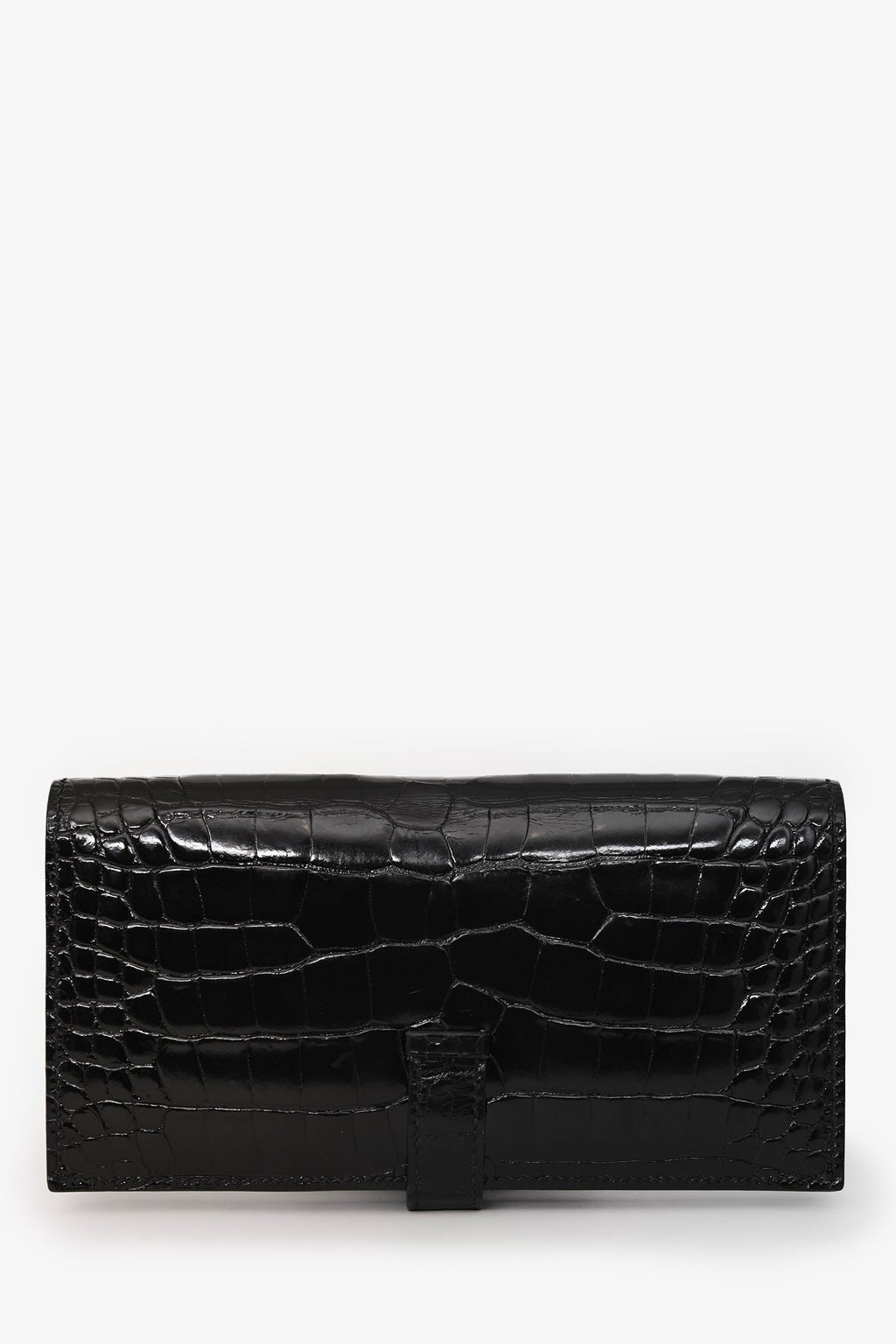Hermès 2017 Black Alligator Shiny Leather Bearn Classique Wallet