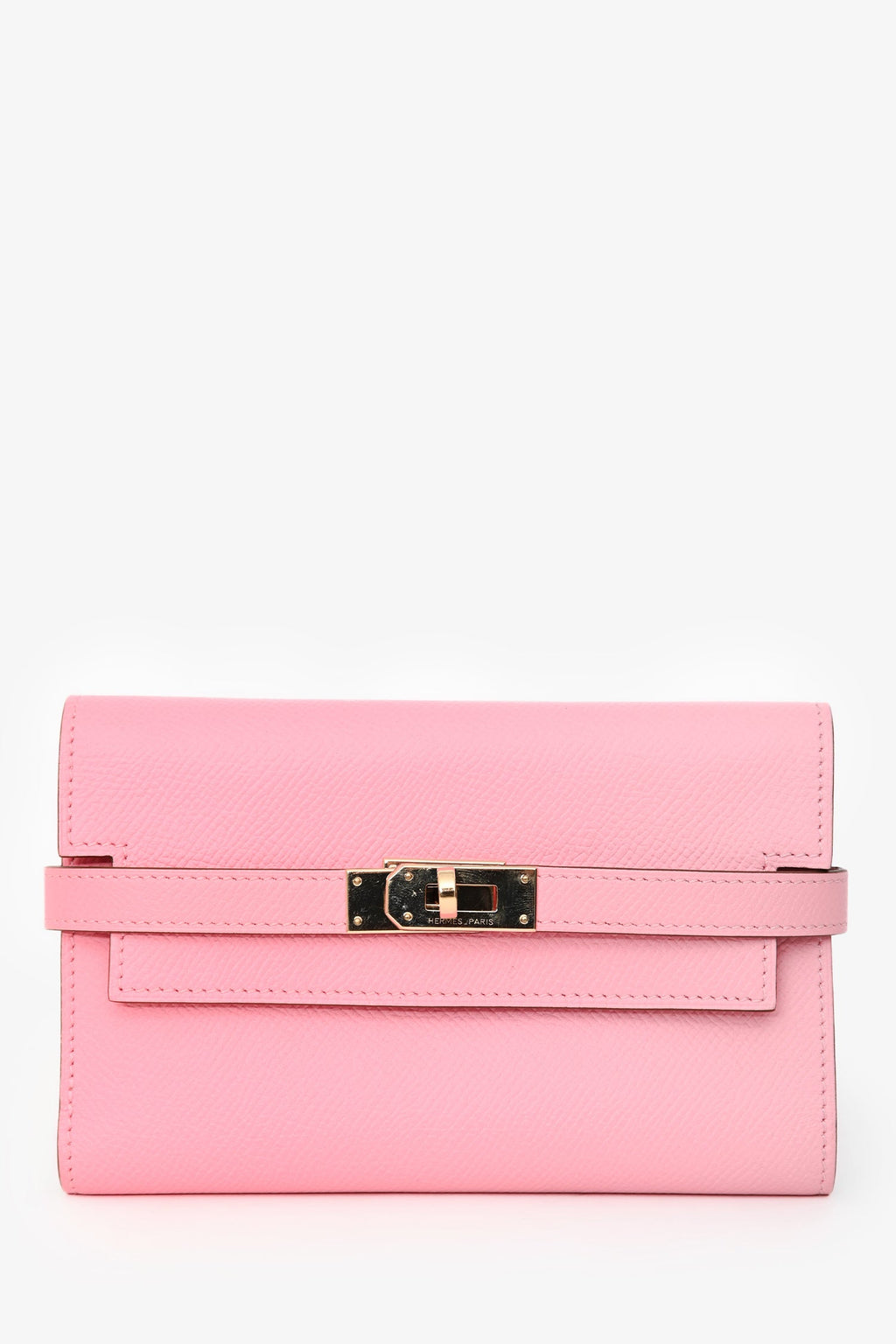 Hermès 2016 Pink Epsom Leather Kelly Depliant Medium Trifold Wallet
