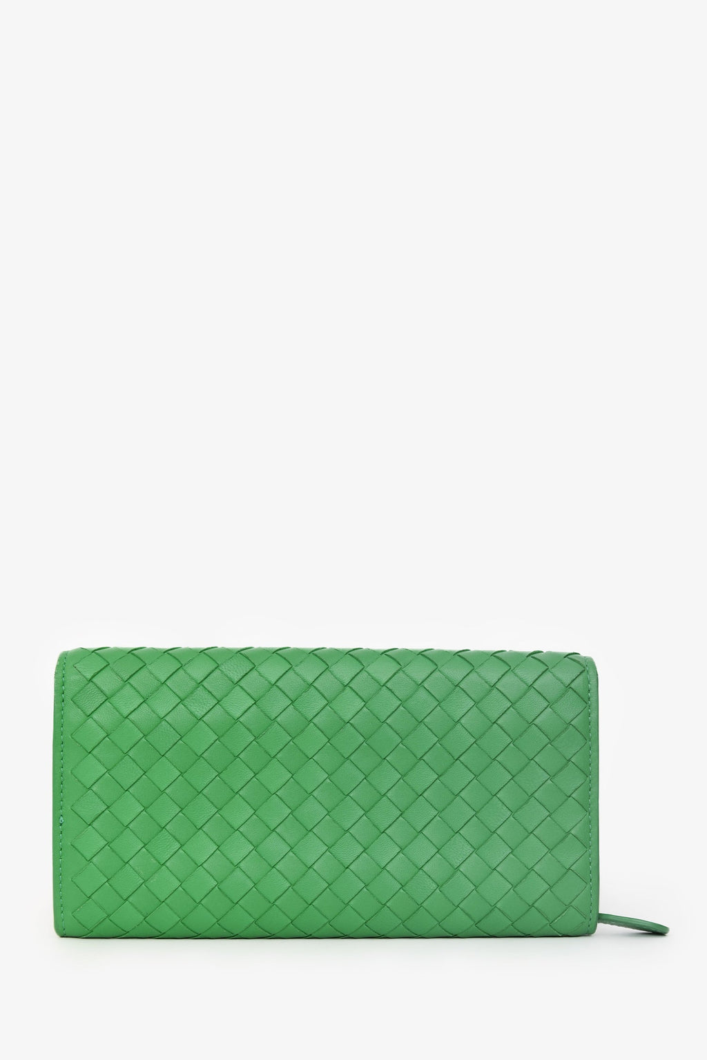 Bottega Veneta Parakeet Intrecciato Leather Full Zip Long Wallet