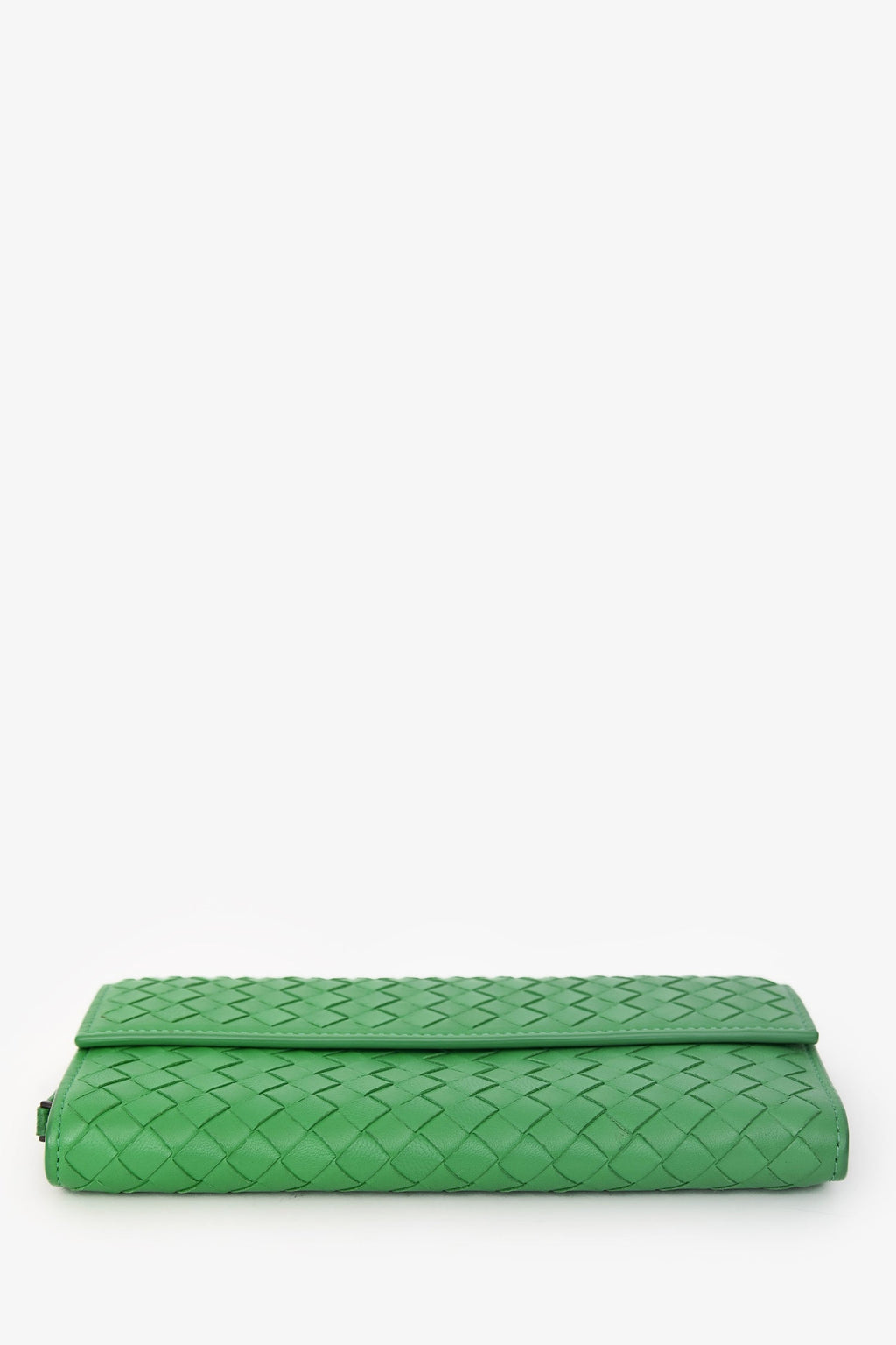 Bottega Veneta Parakeet Intrecciato Leather Full Zip Long Wallet