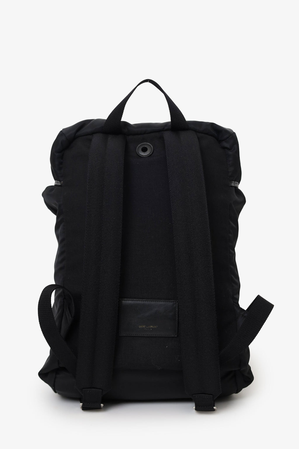 Saint Laurent Black Nylon/Leather Buckled Backpack