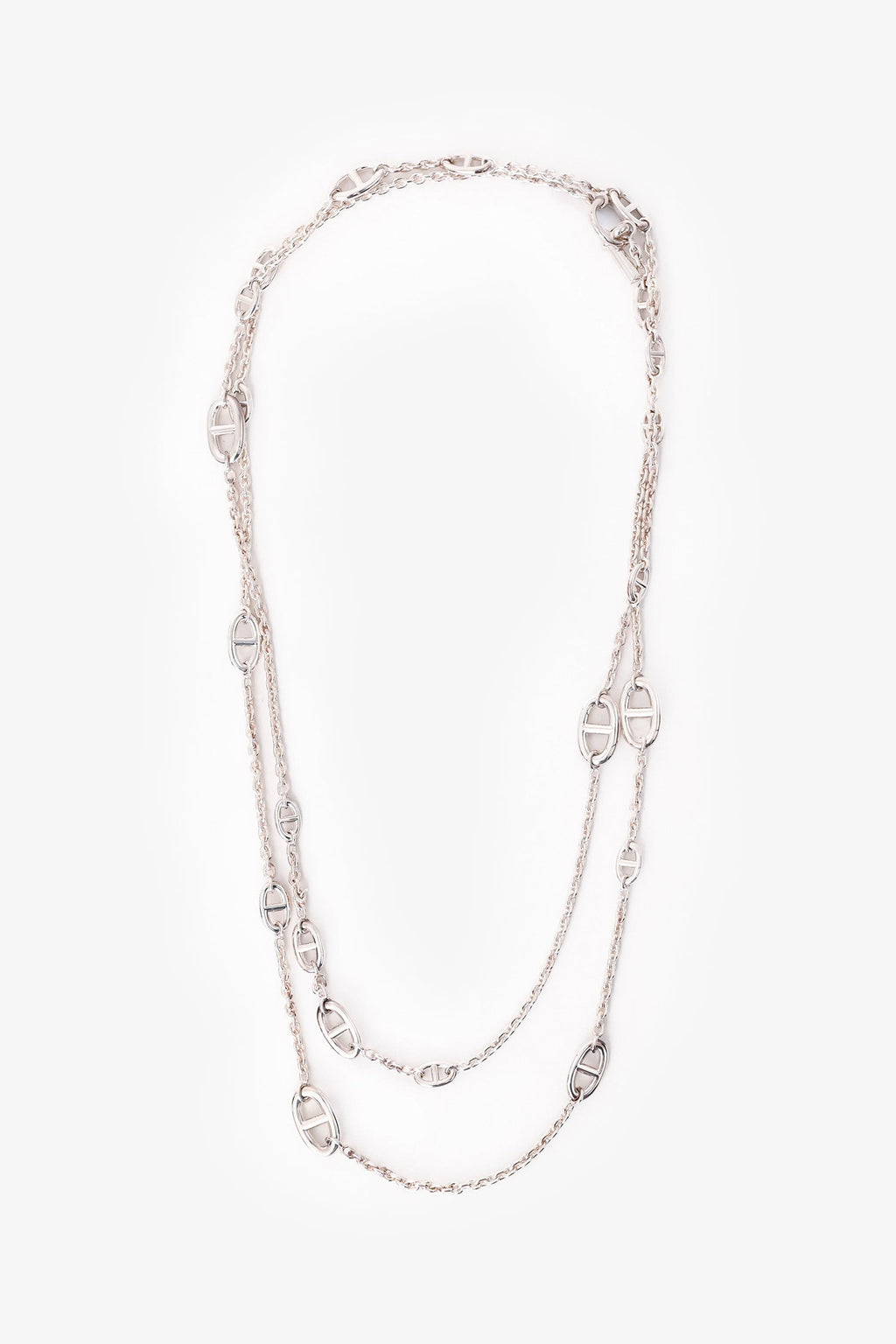 Hermès Sterling Silver Farandole Long Necklace 160
