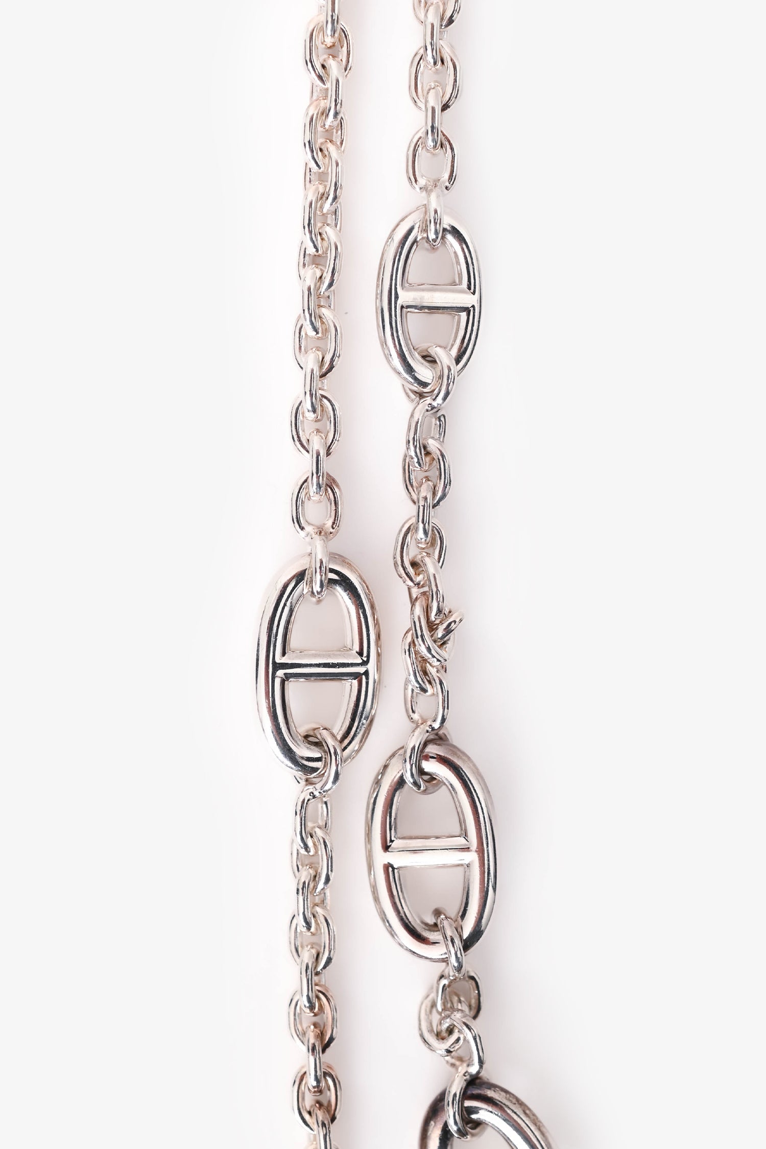 Hermès Sterling Silver Farandole Long Necklace 160