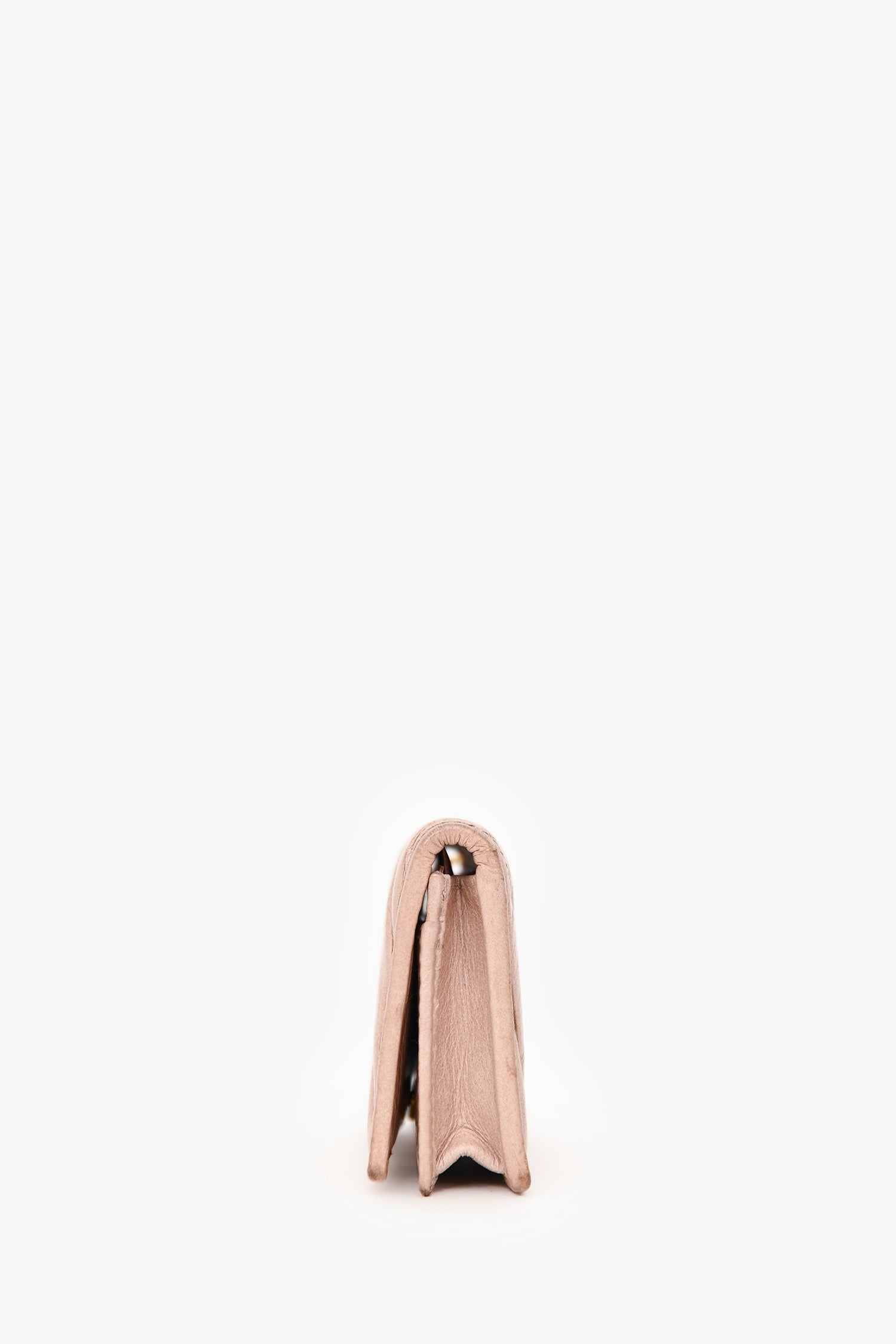 Miu Miu Cream Matelassé Leather holder Keychain