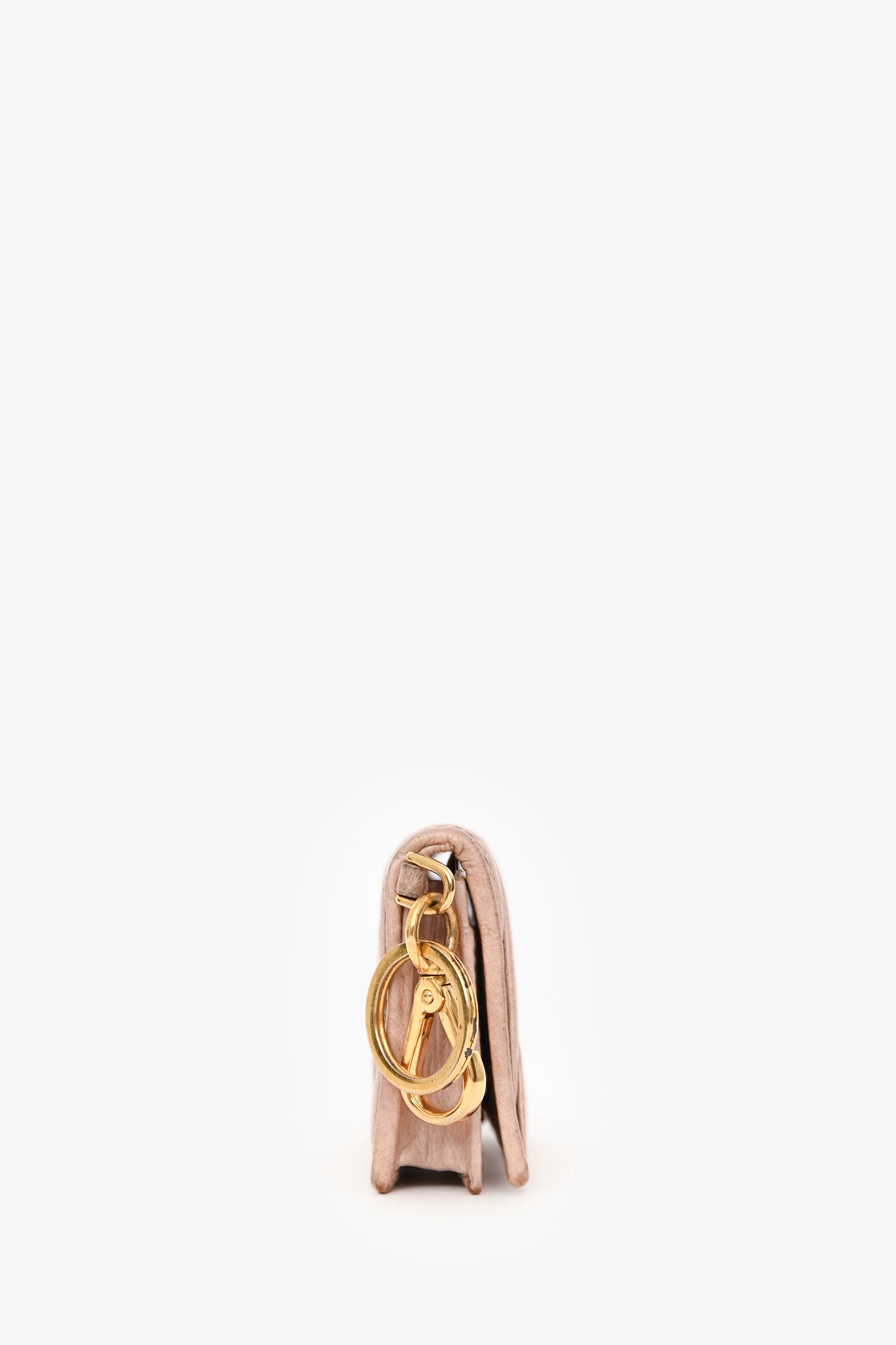 Miu Miu Cream Matelassé Leather holder Keychain