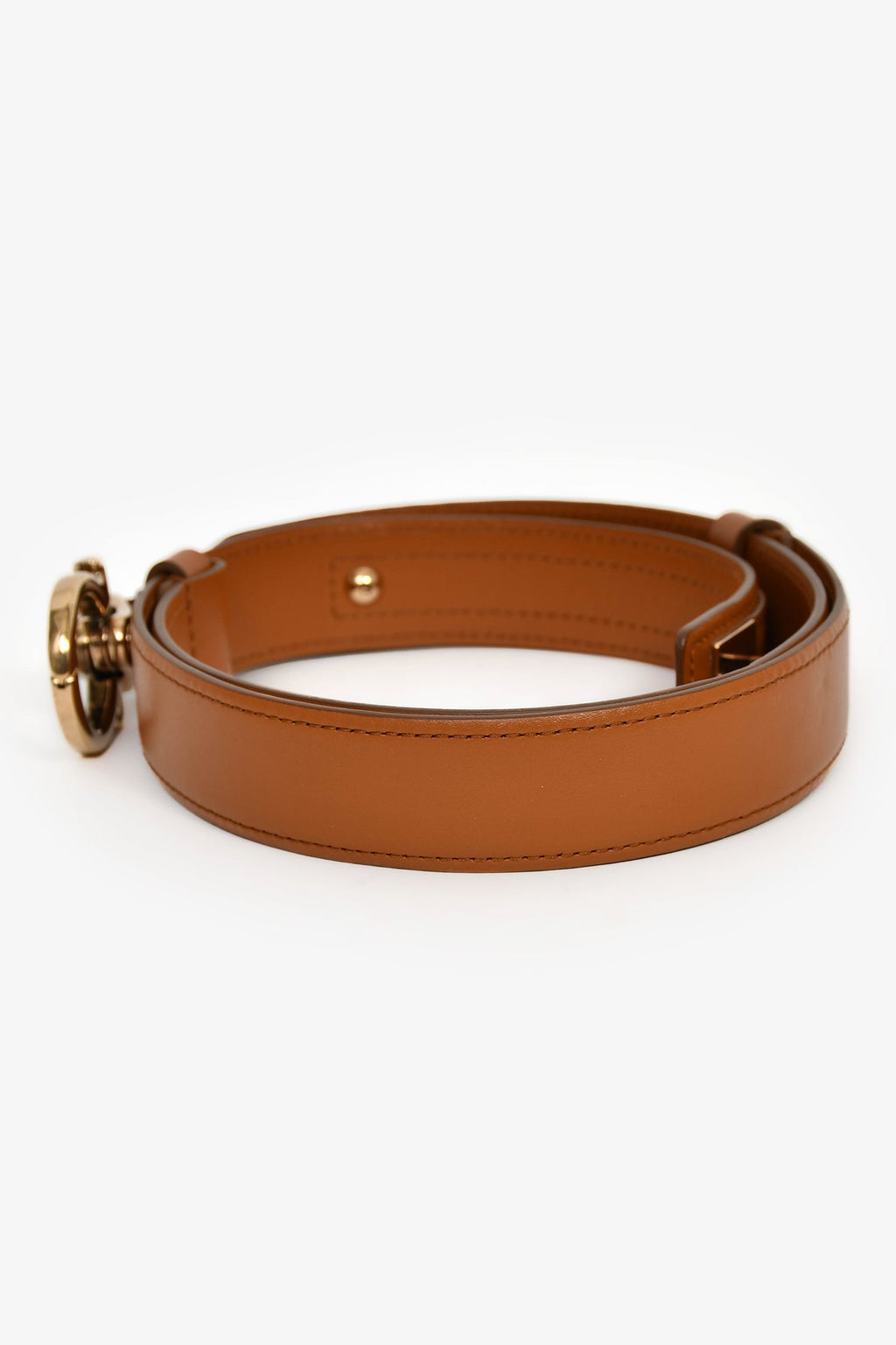 Salvatore Ferragamo Brown Leather Skinny Belt Size 70