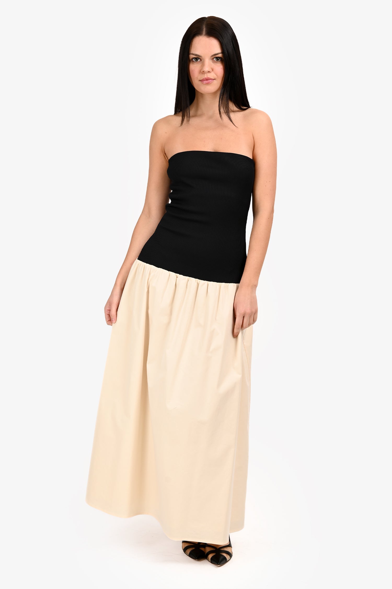 Anna Quan Black/White Cotton Sleeveless Maxi Dress Size 2