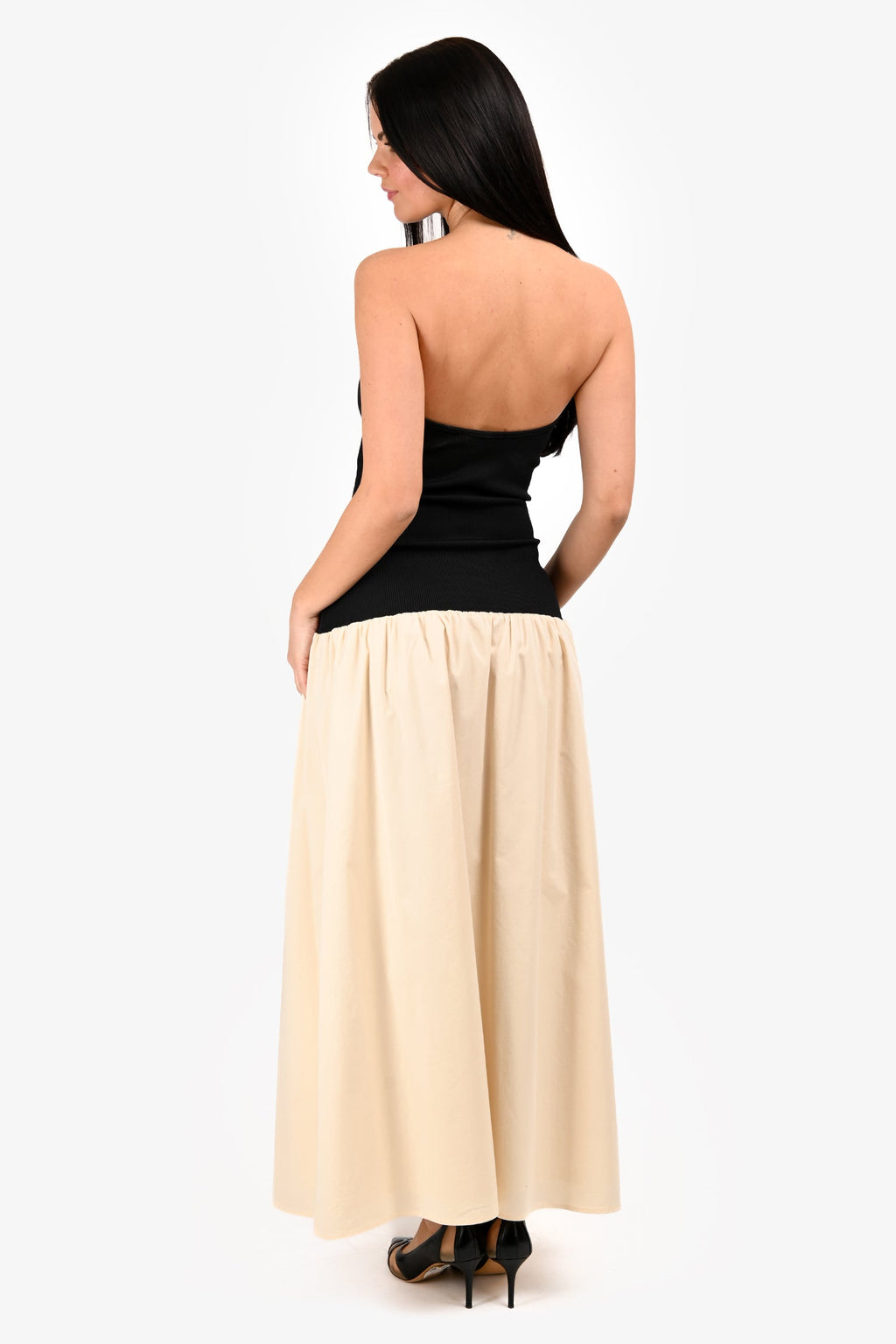 Anna Quan Black/White Cotton Sleeveless Maxi Dress Size 2