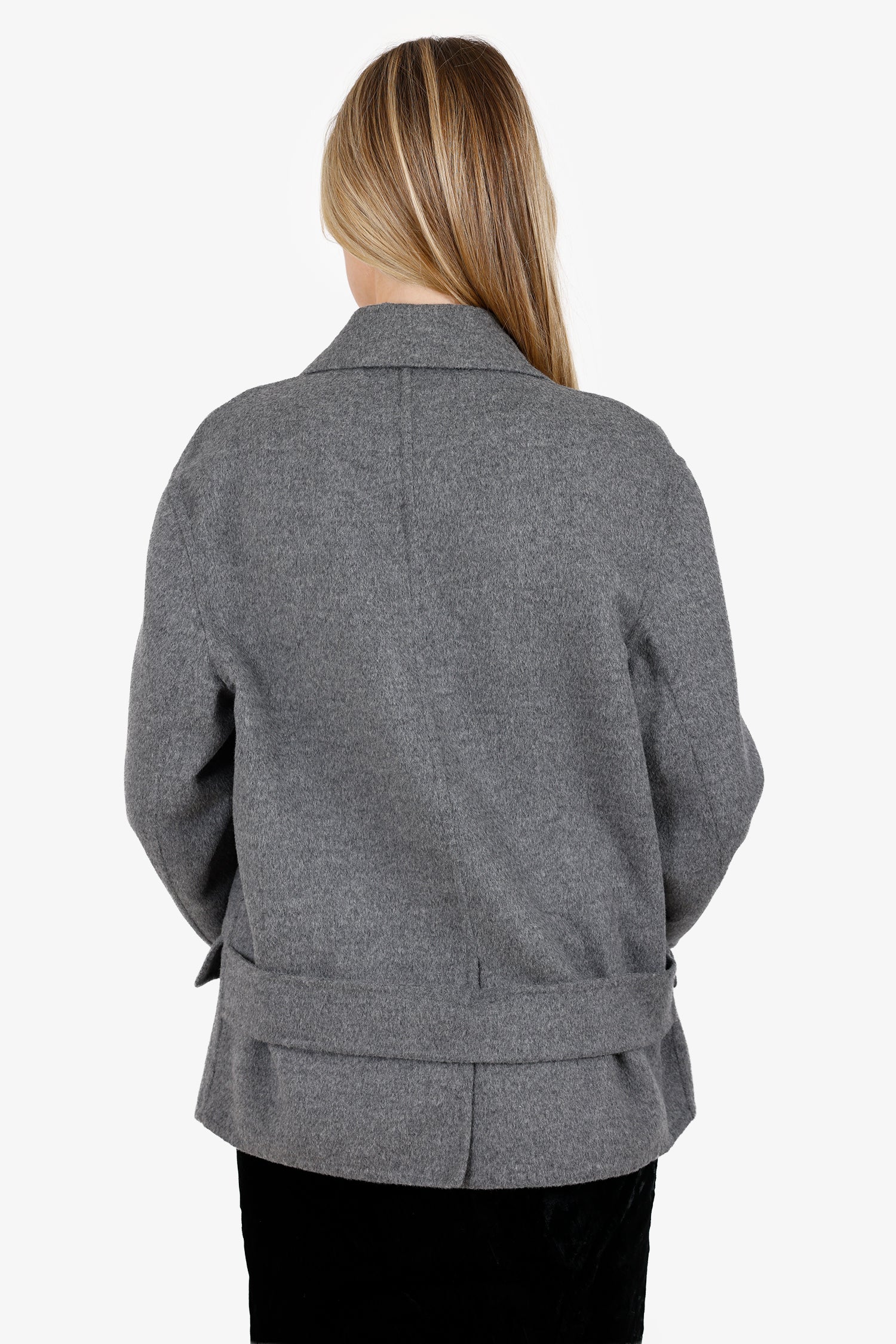 Prada Grey Wool/Angora Double Breasted Blazer Size 36