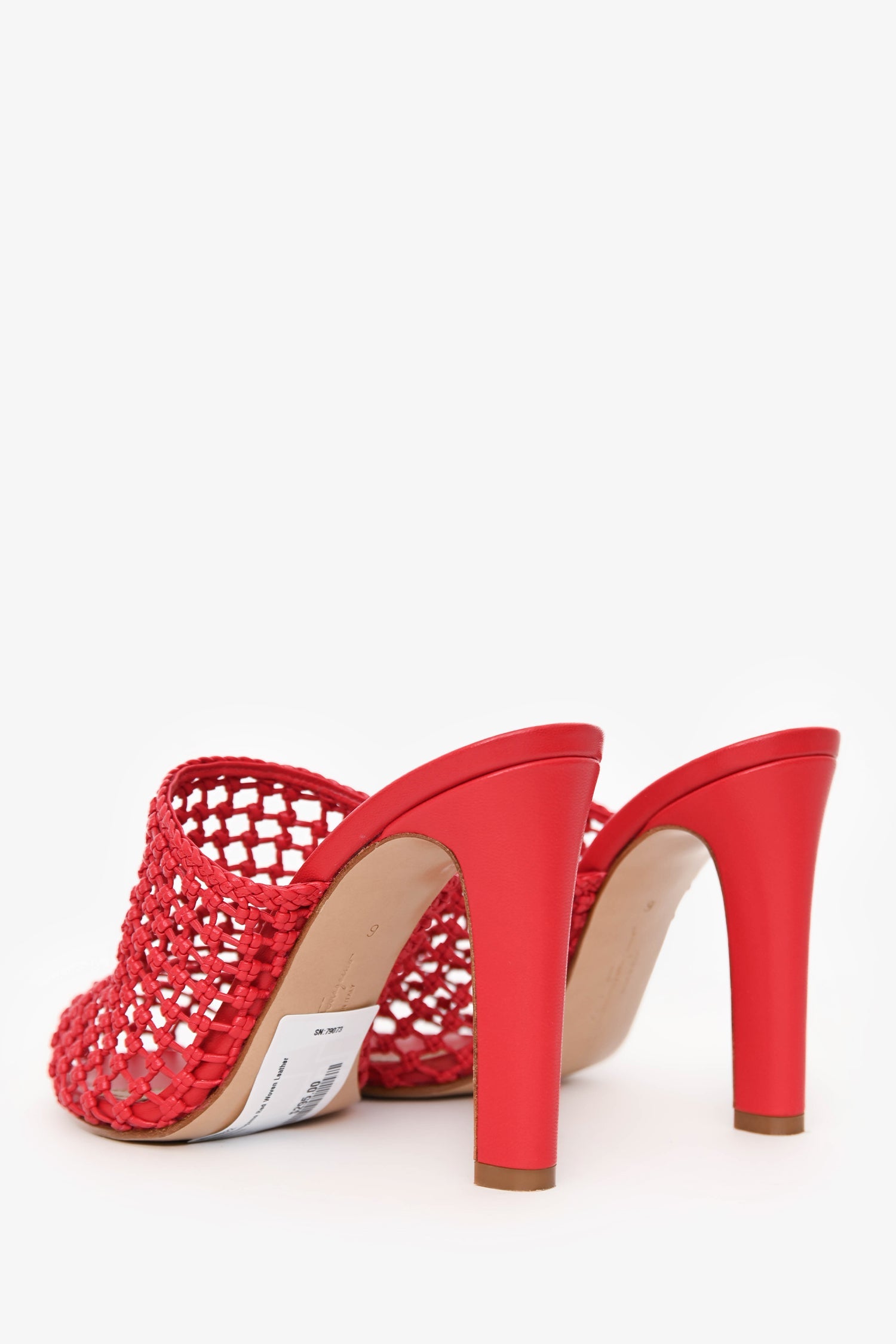 Salvatore Ferragamo Red Woven Leather Mules Size 6