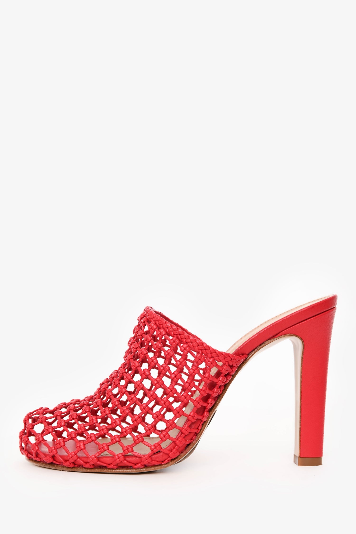 Salvatore Ferragamo Red Woven Leather Mules Size 6