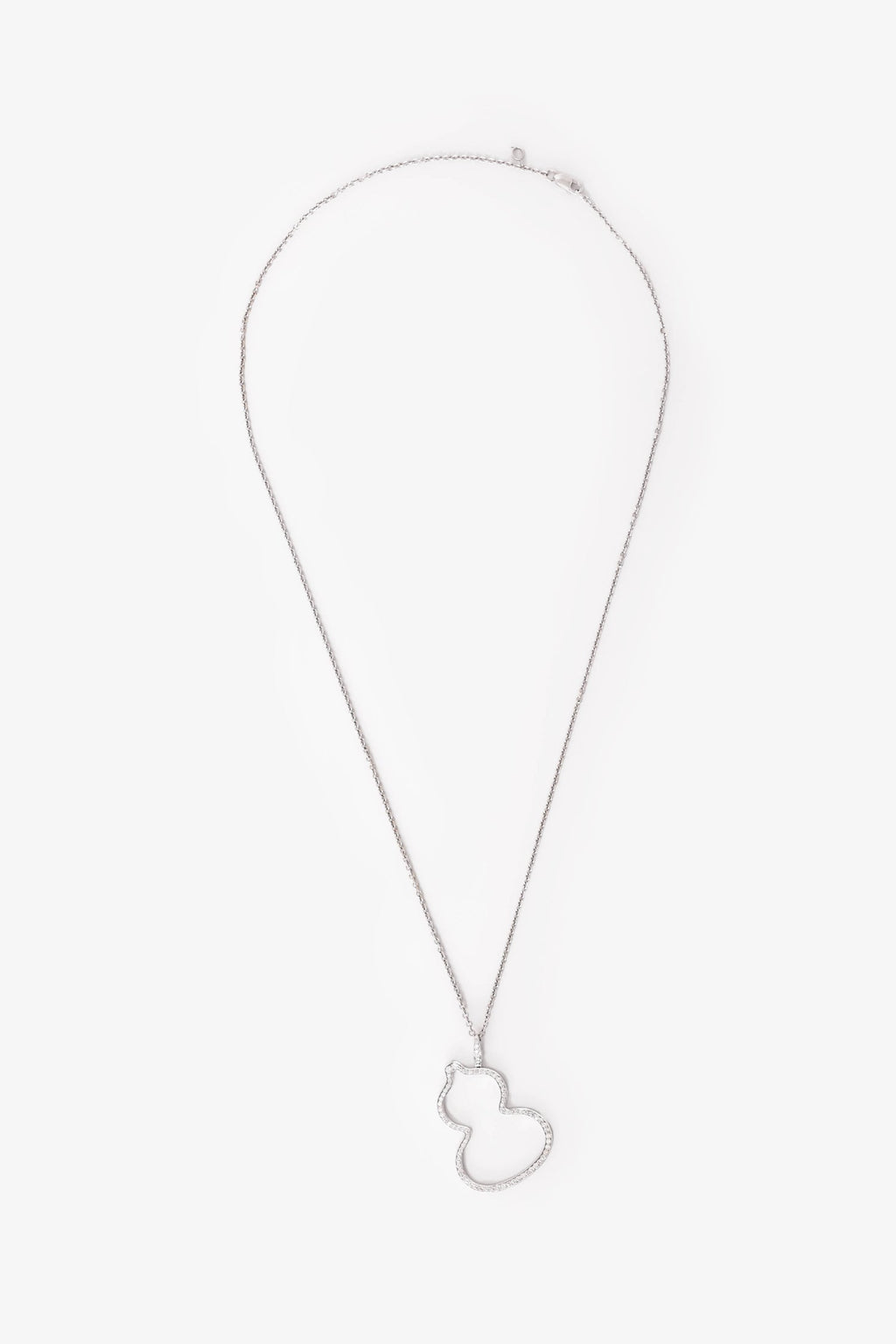 Qeelin 18K White Gold Diamond Set Wulu Largen Pendant Necklace