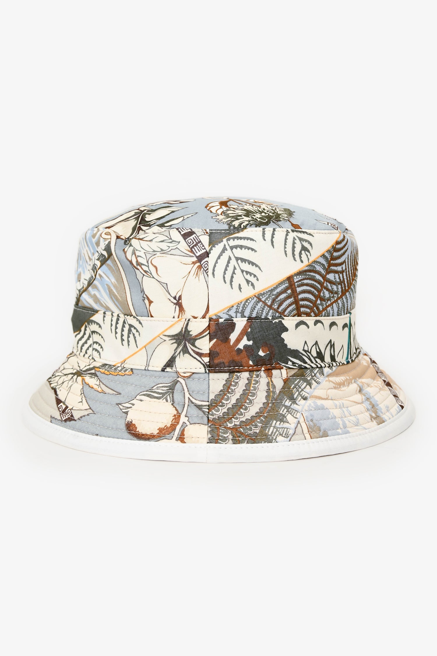 Hermès White Foliate Patterned Bucket Hat Size 56