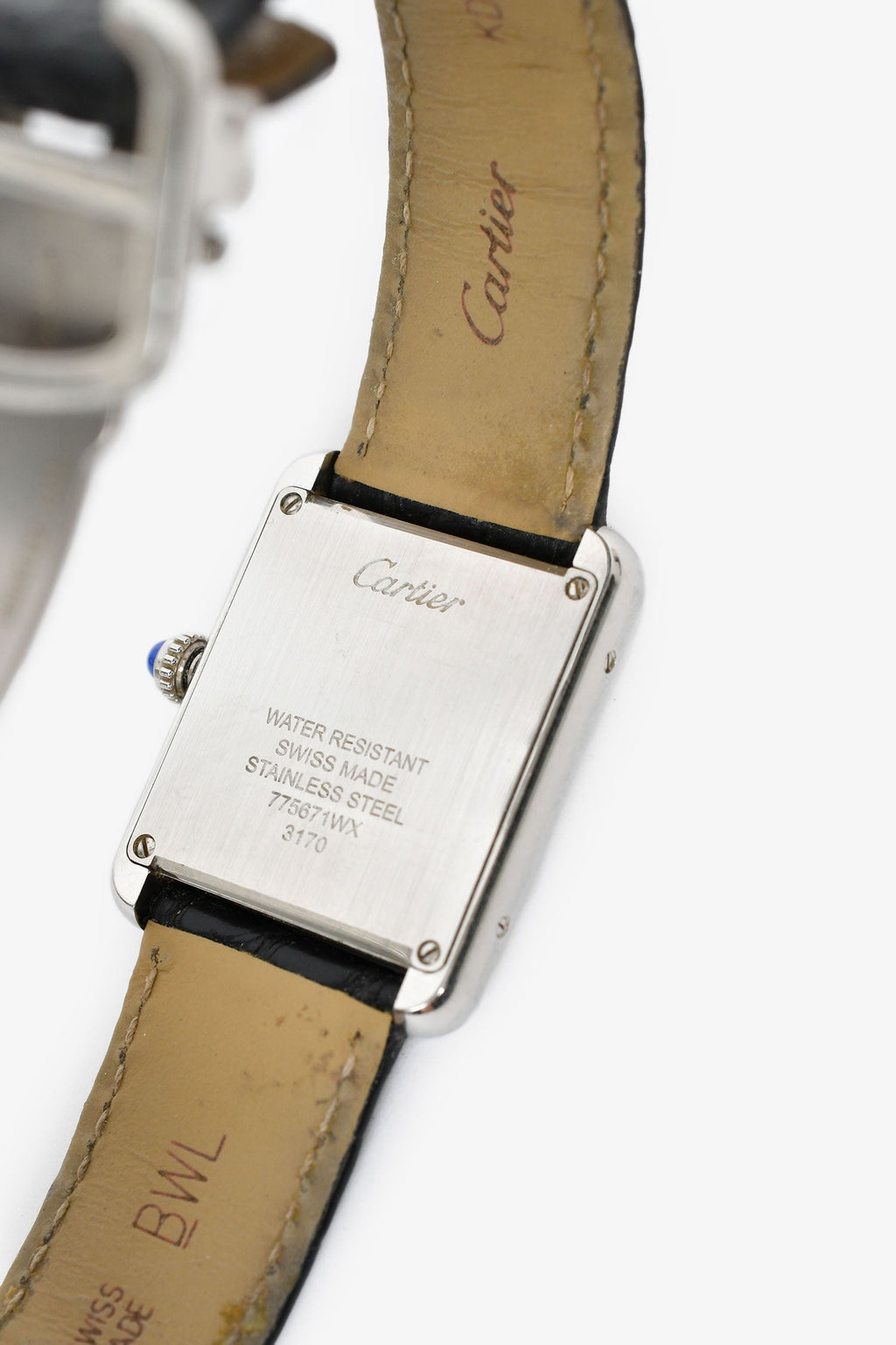 Cartier 2017 Stainless Steel 'Tank Must De Catier' Small Model Quartz Watch with Alligator Strap