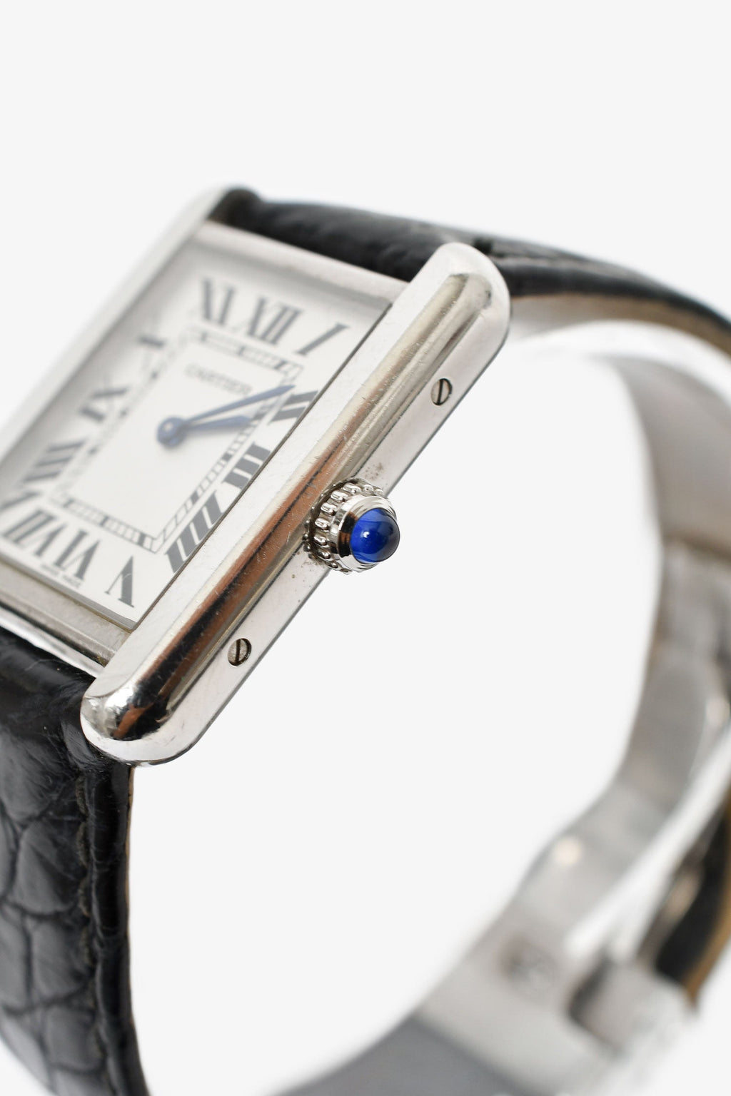 Cartier 2017 Stainless Steel 'Tank Must De Catier' Small Model Quartz Watch with Alligator Strap