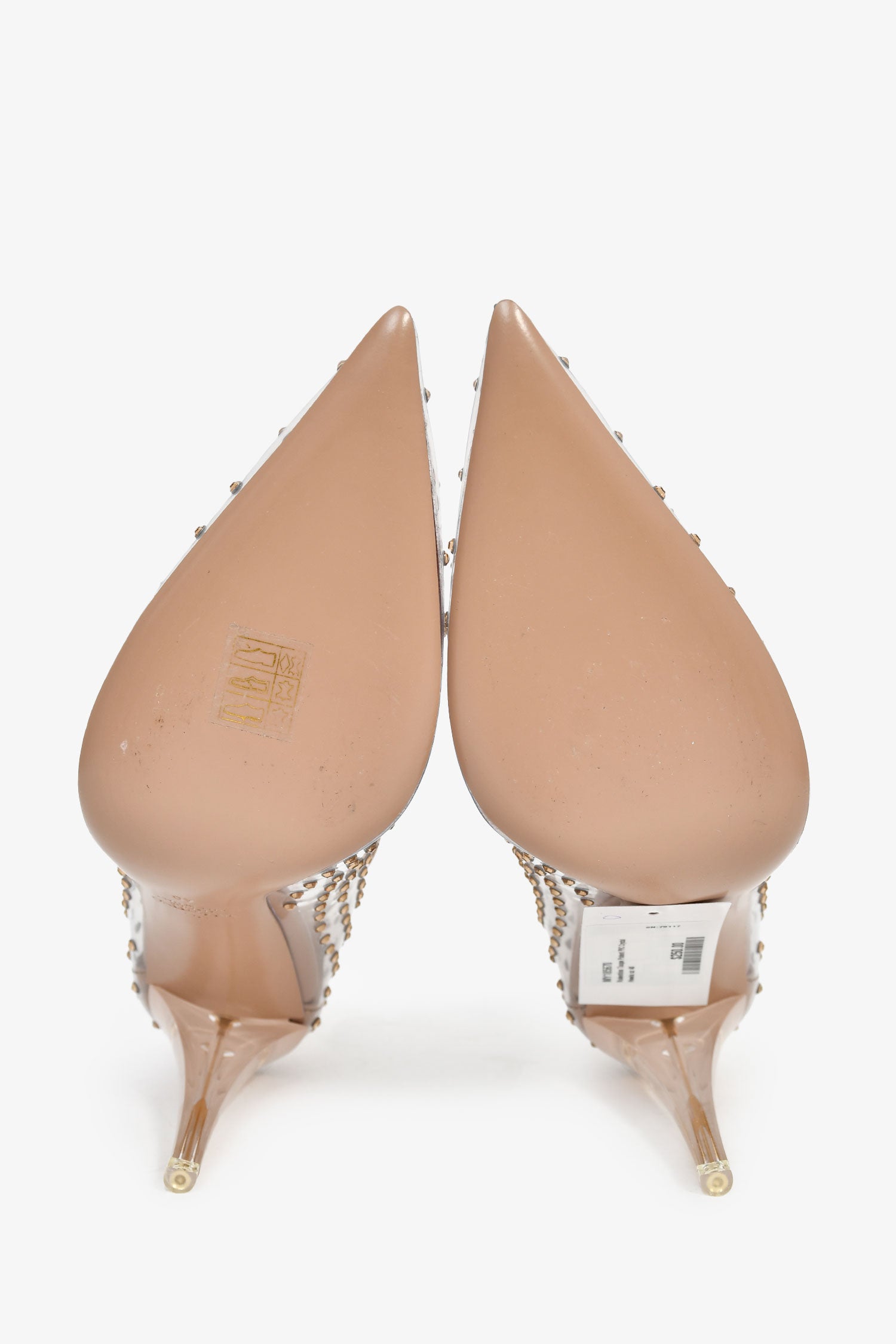 Valentino Taupe Patent PVC Crystal Heels Size 40