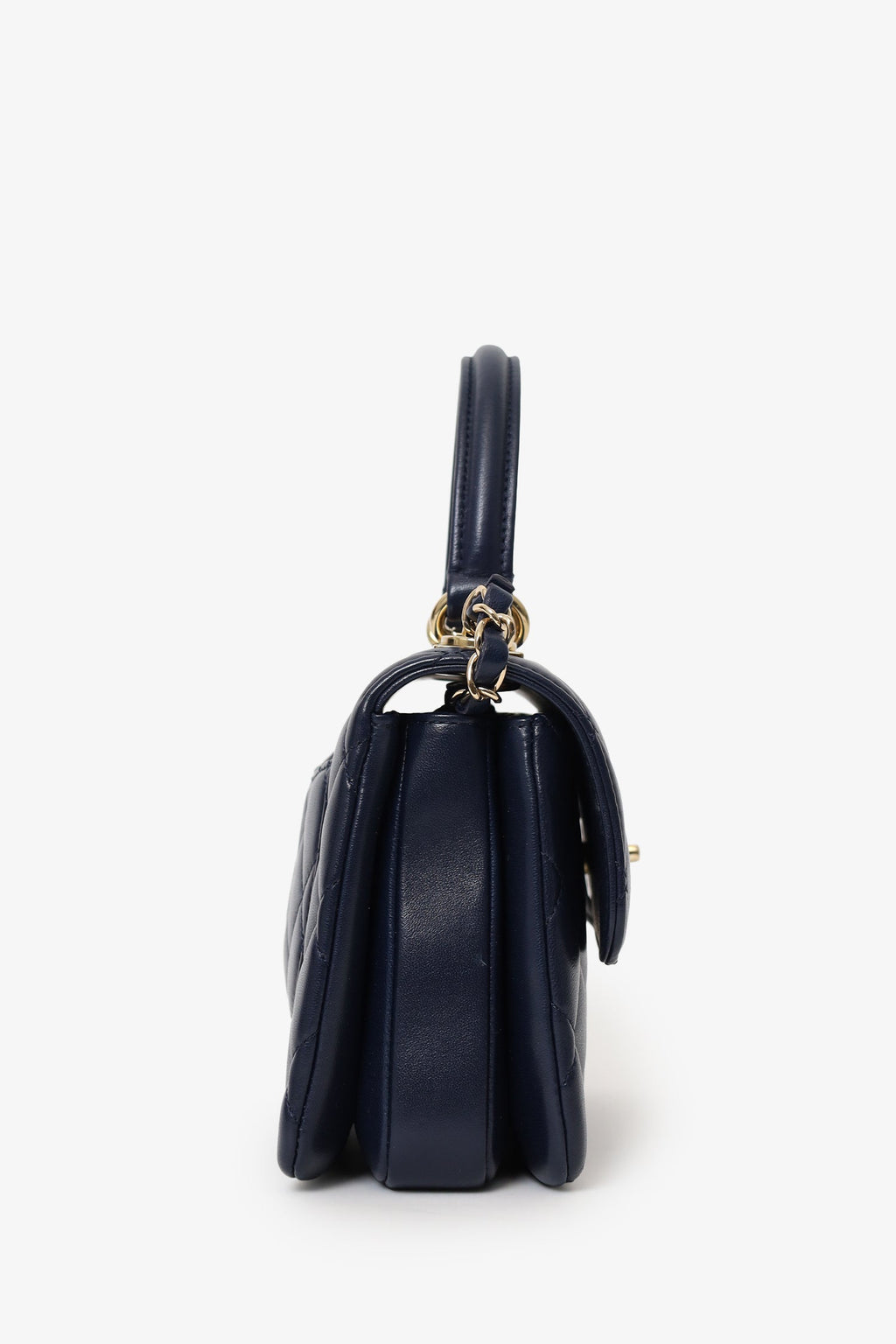 Pre-Loved Chanel™ Navy Lambskin Quilted Small Trendy CC Top Handle Bag