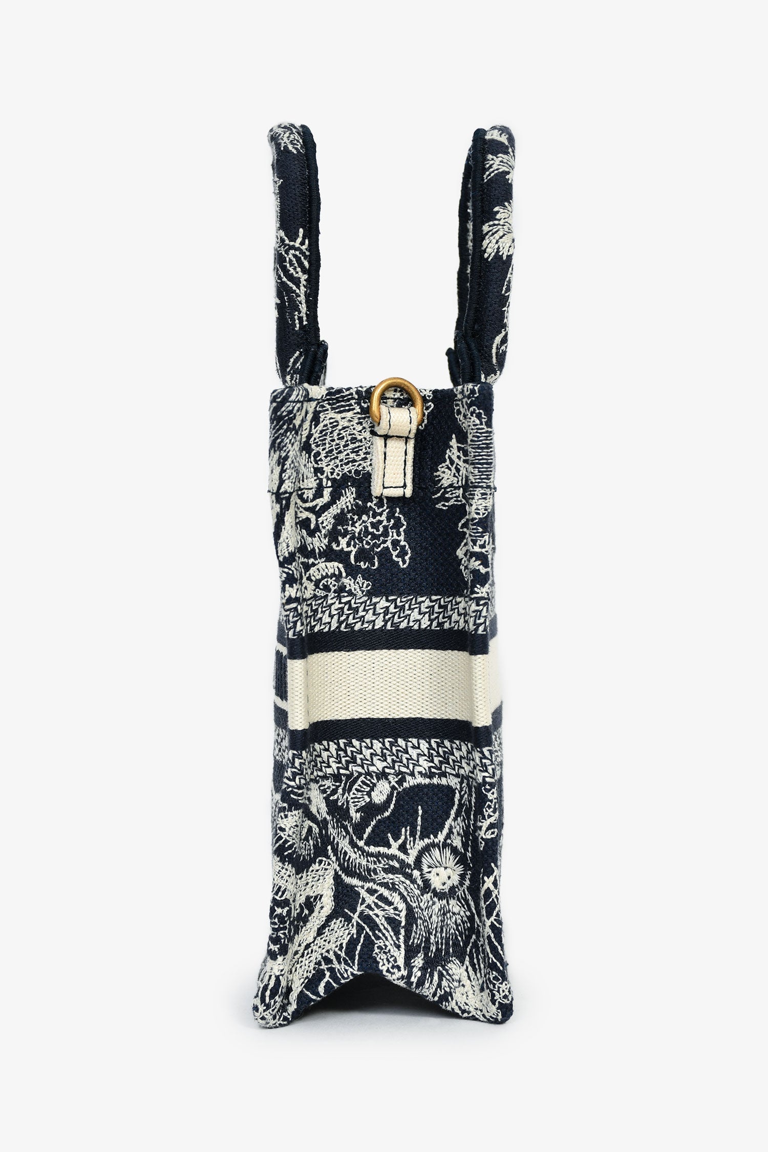 Christian Dior Navy/Cream 'Toile de Jouy' Vertical Mini Book Tote